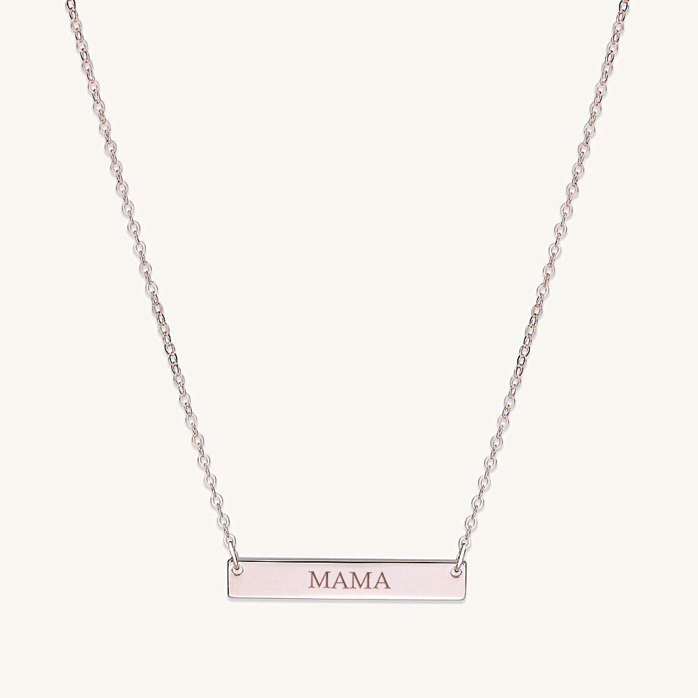 MAMA Engraved Bar Necklace - Camile & Stone