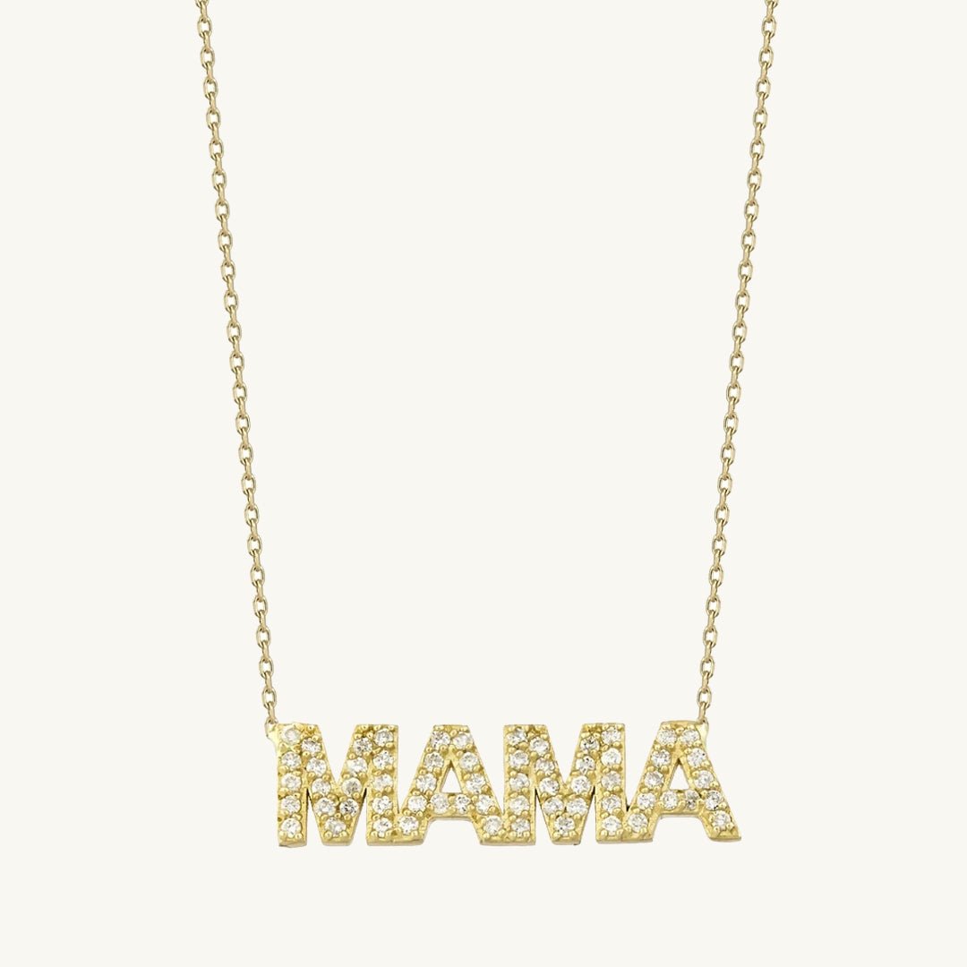 MAMA Pave Block Name Necklace - Camile & Stone