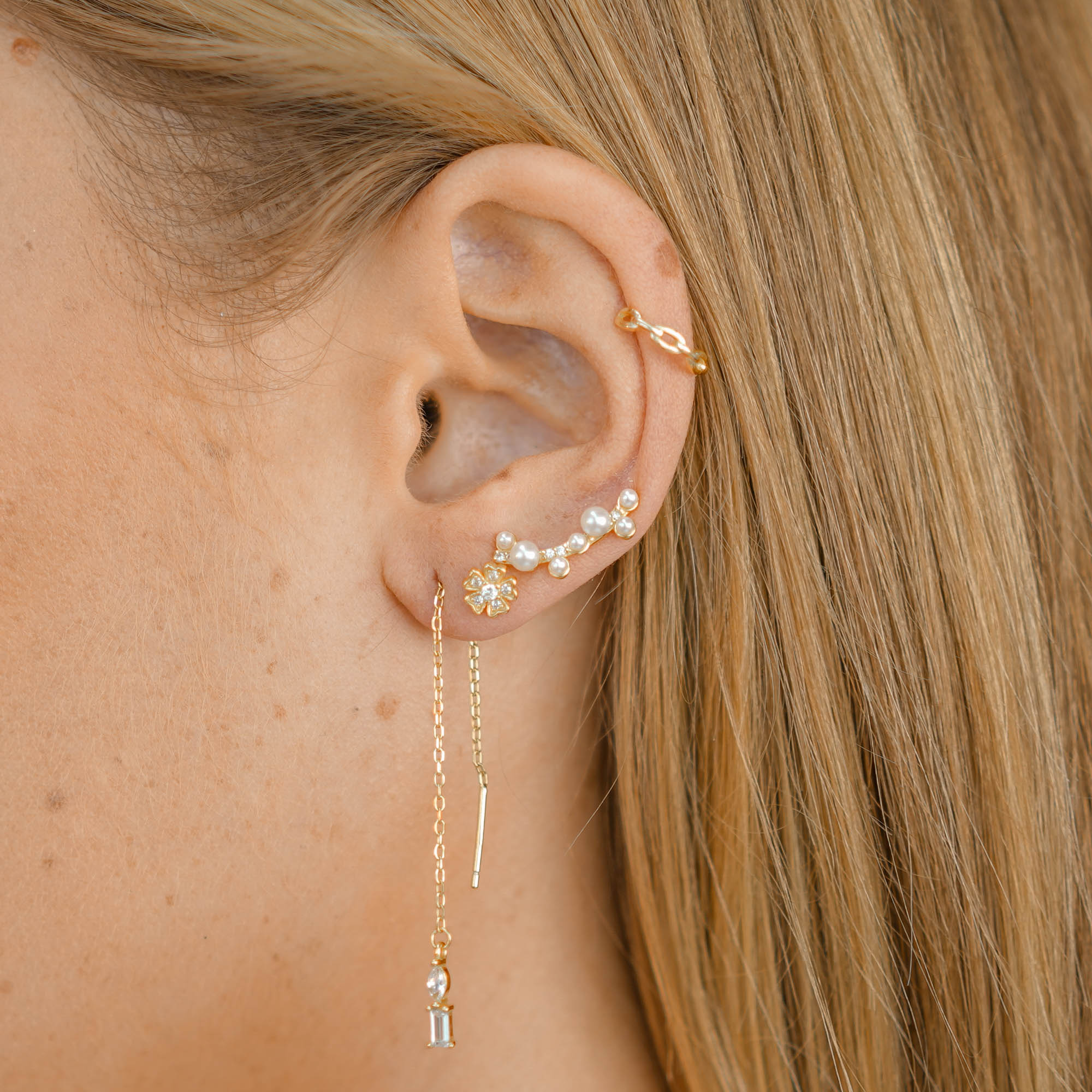 Marquise Sapphire Threader Earrings - Camile & Stone
