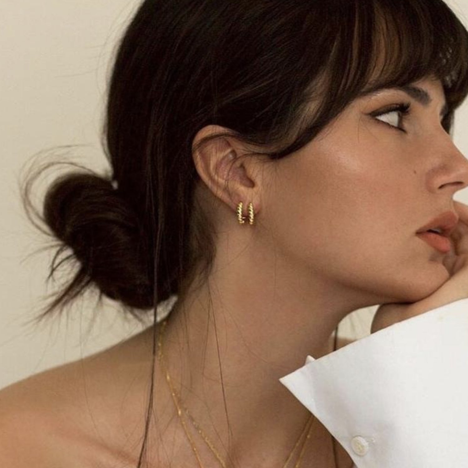 Mini Croissant Huggie Earrings - Camile & Stone