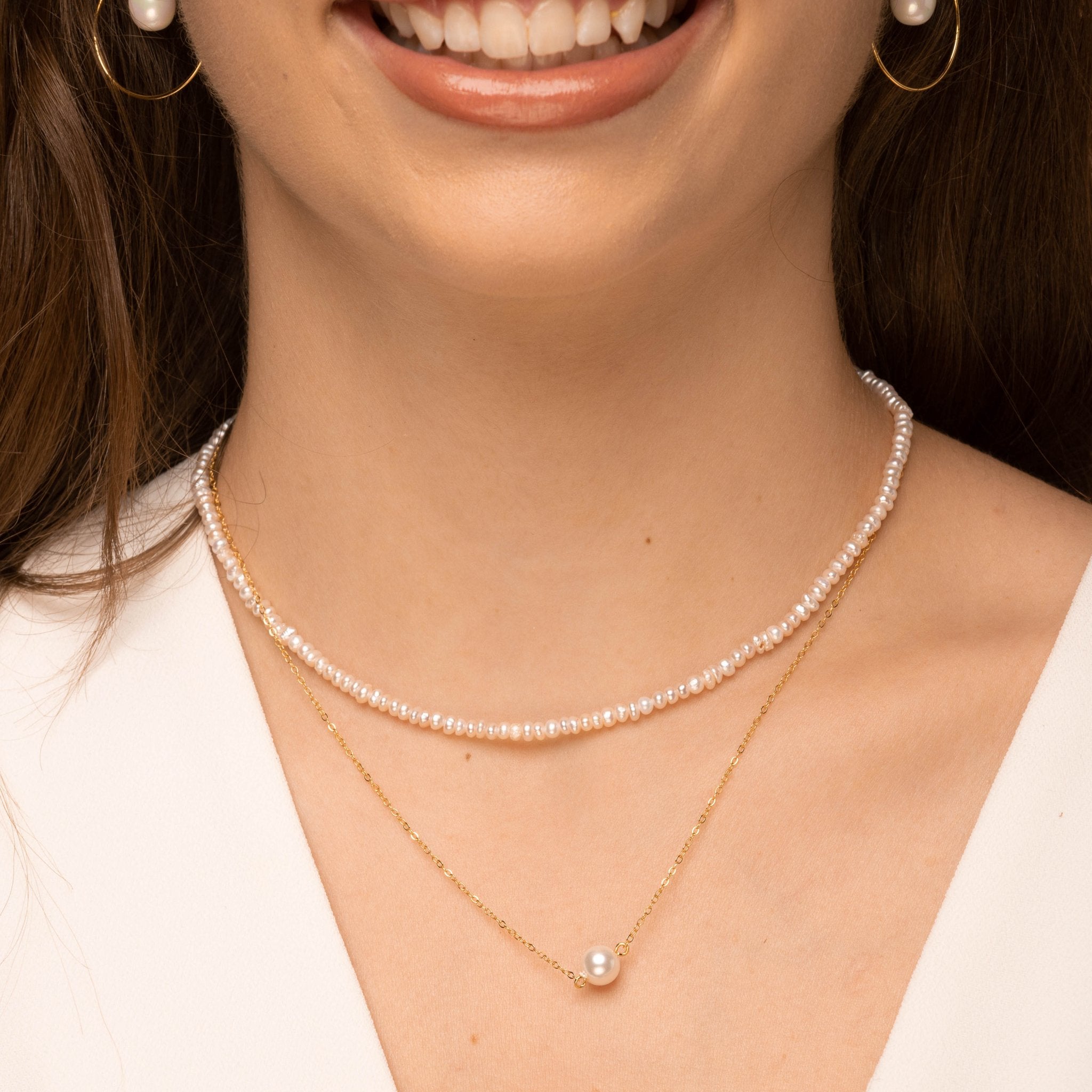 Mini Freshwater Pearl Necklace - Camile & Stone