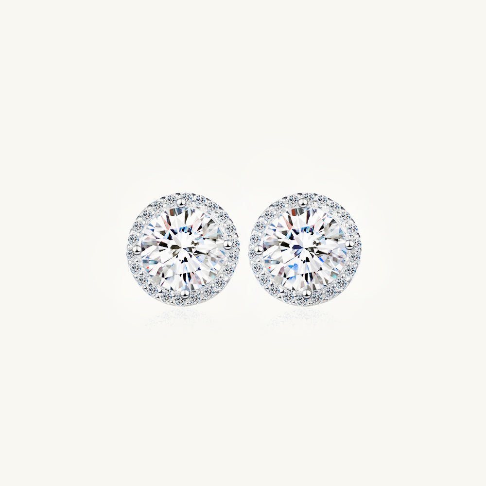 Moissanite Halo Stud Earrings 0.5 Carat - Camile & Stone