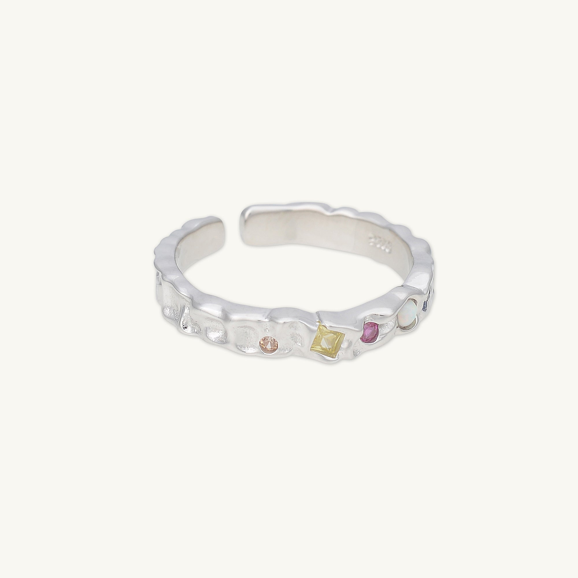 Molten Gemstone Opal Open Ring - Camile & Stone