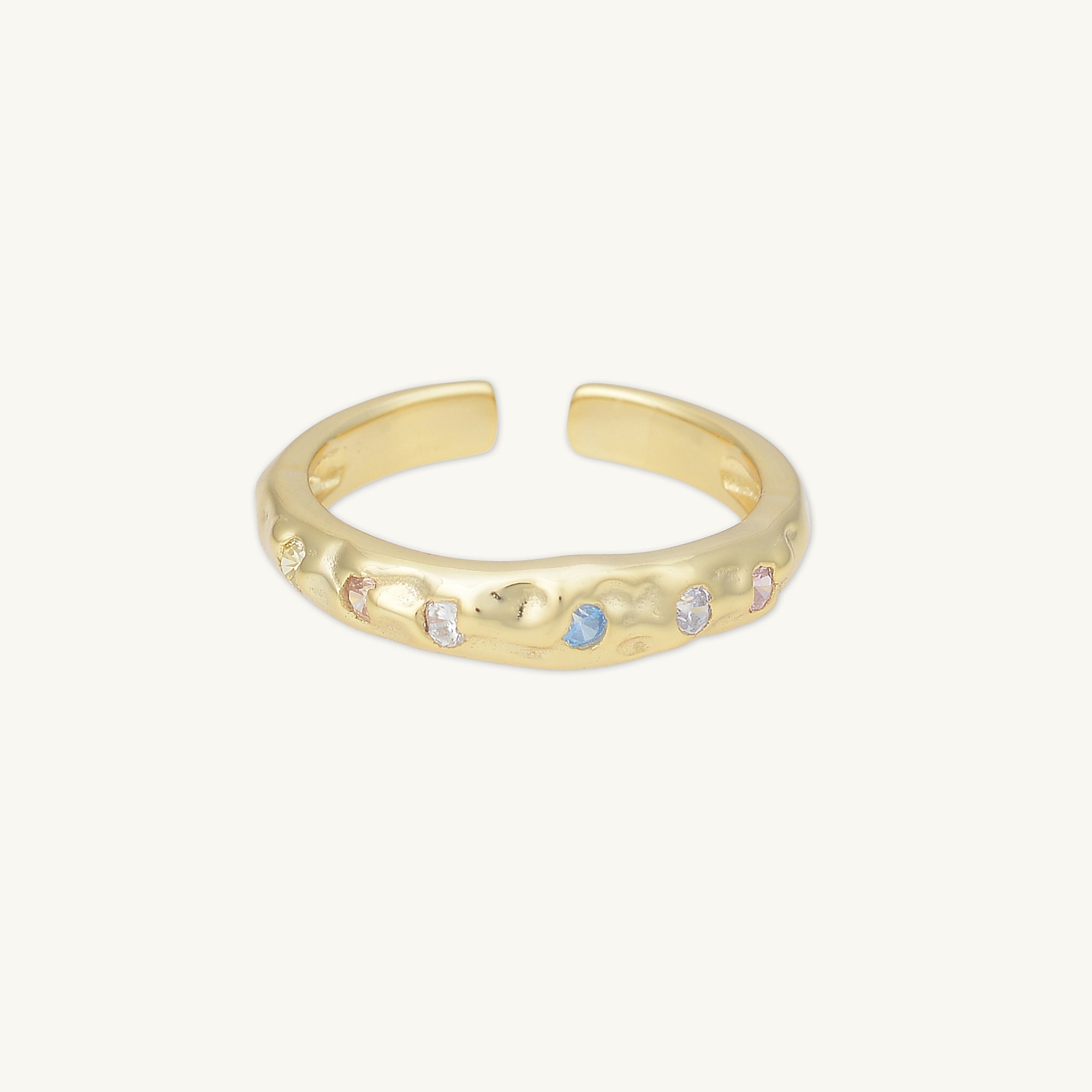 Molten Multi - Gemstone Open Ring - Camile & Stone