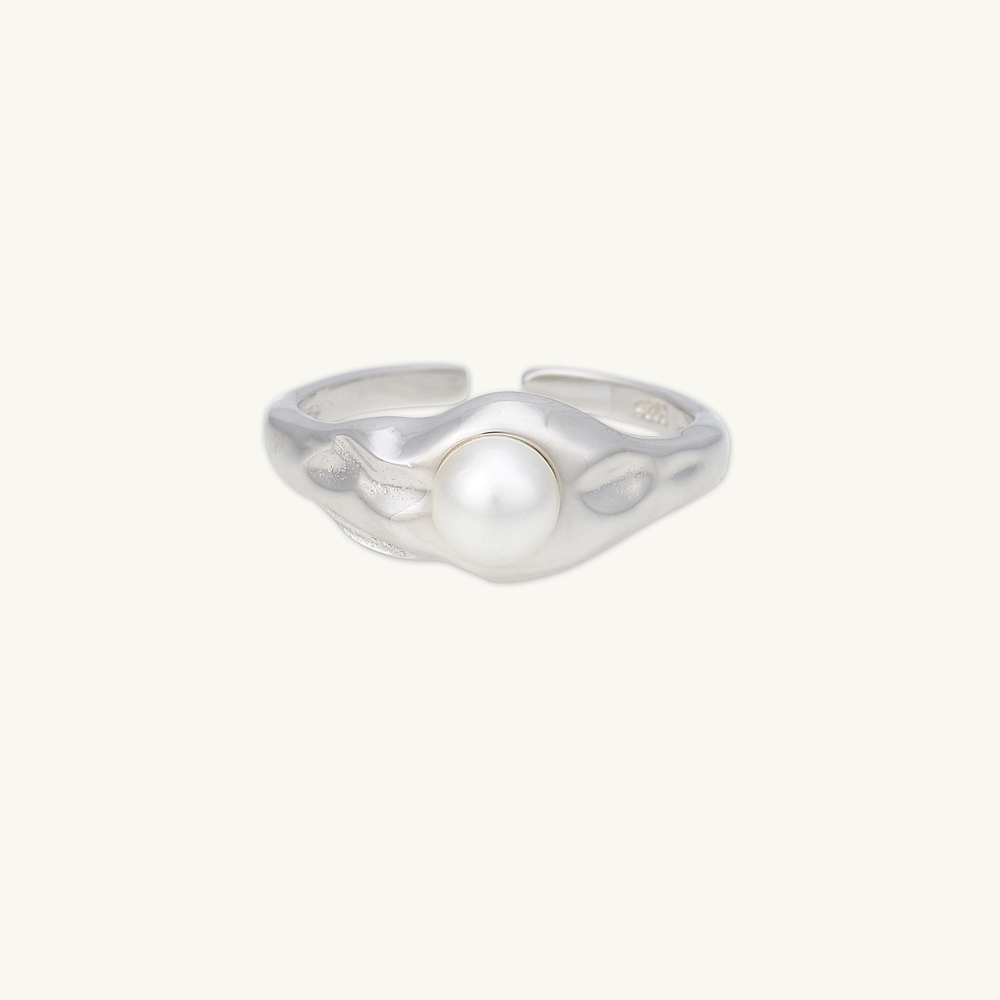 Molten Signet Pearl Open Ring - Camile & Stone