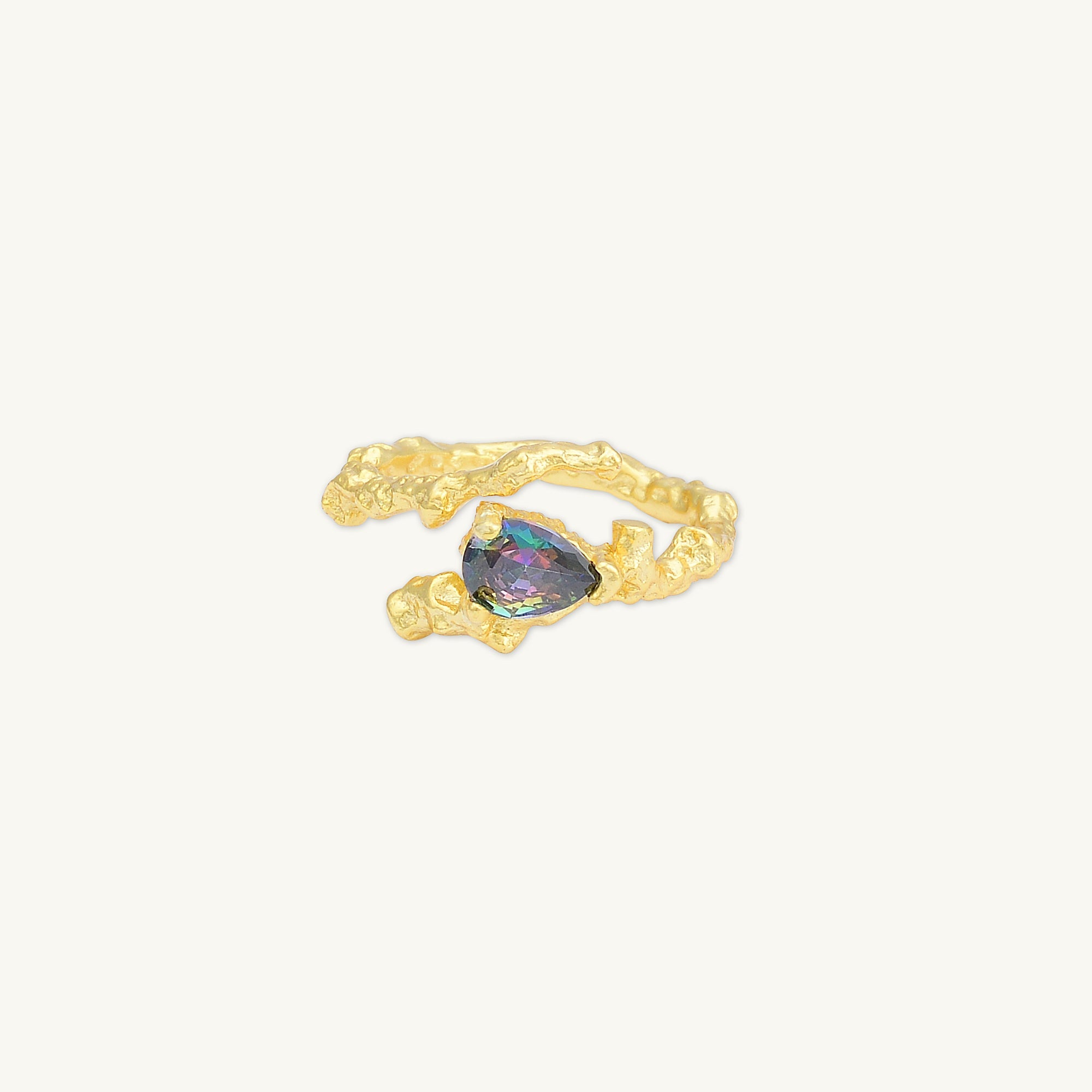 Molten Teardrop Wrap Open Ring - Camile & Stone