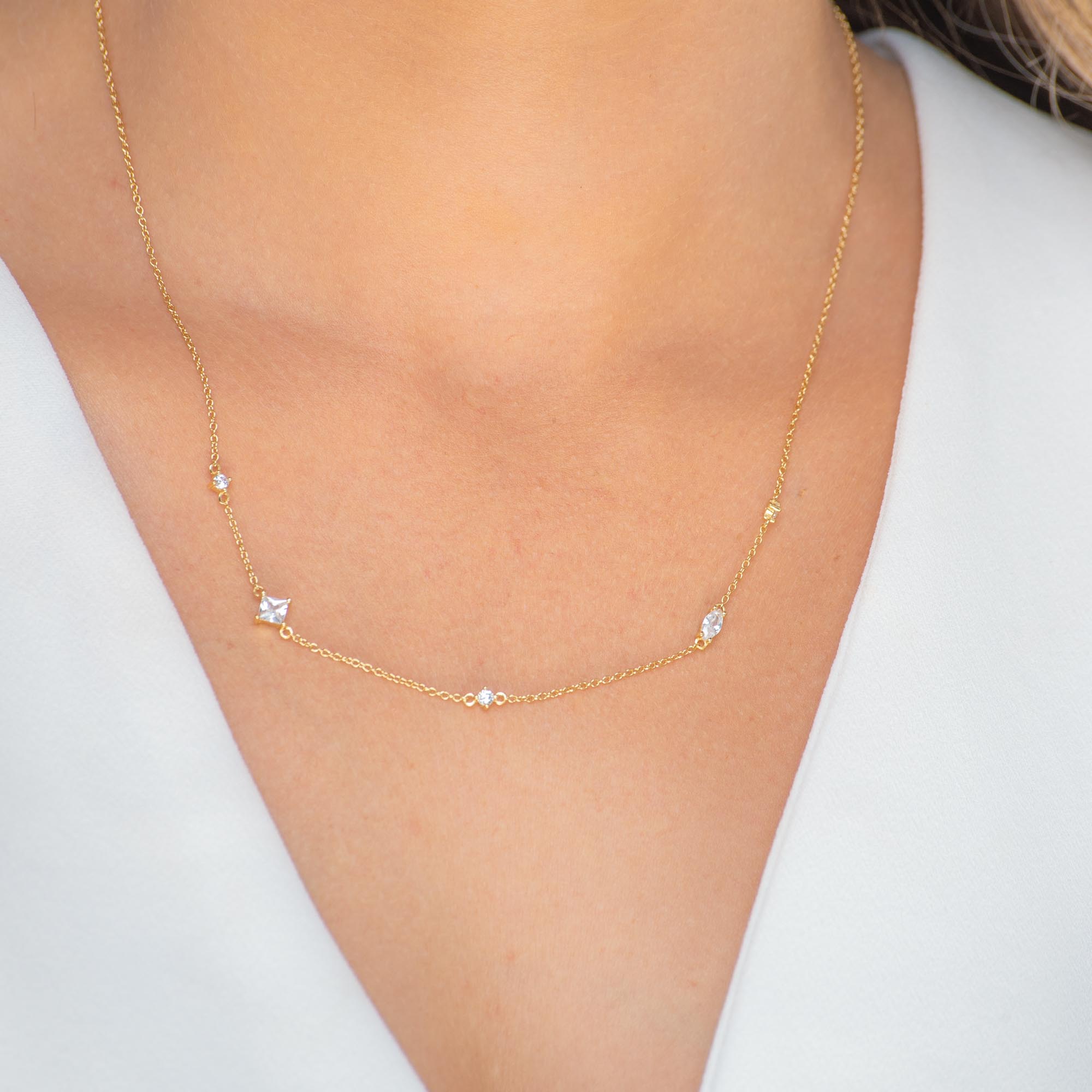 Multi Sapphire Layering Necklace - Camile & Stone