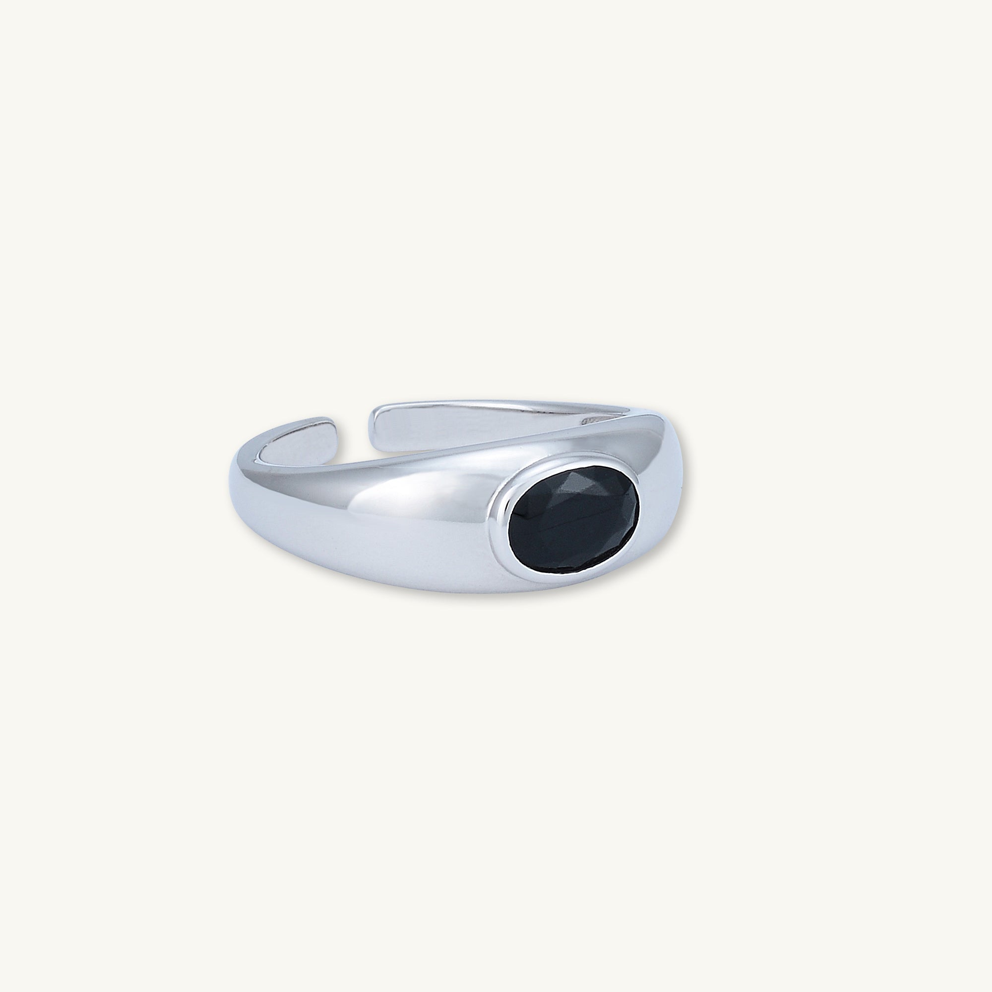 Onyx Signet Dome Open Ring - Camile & Stone