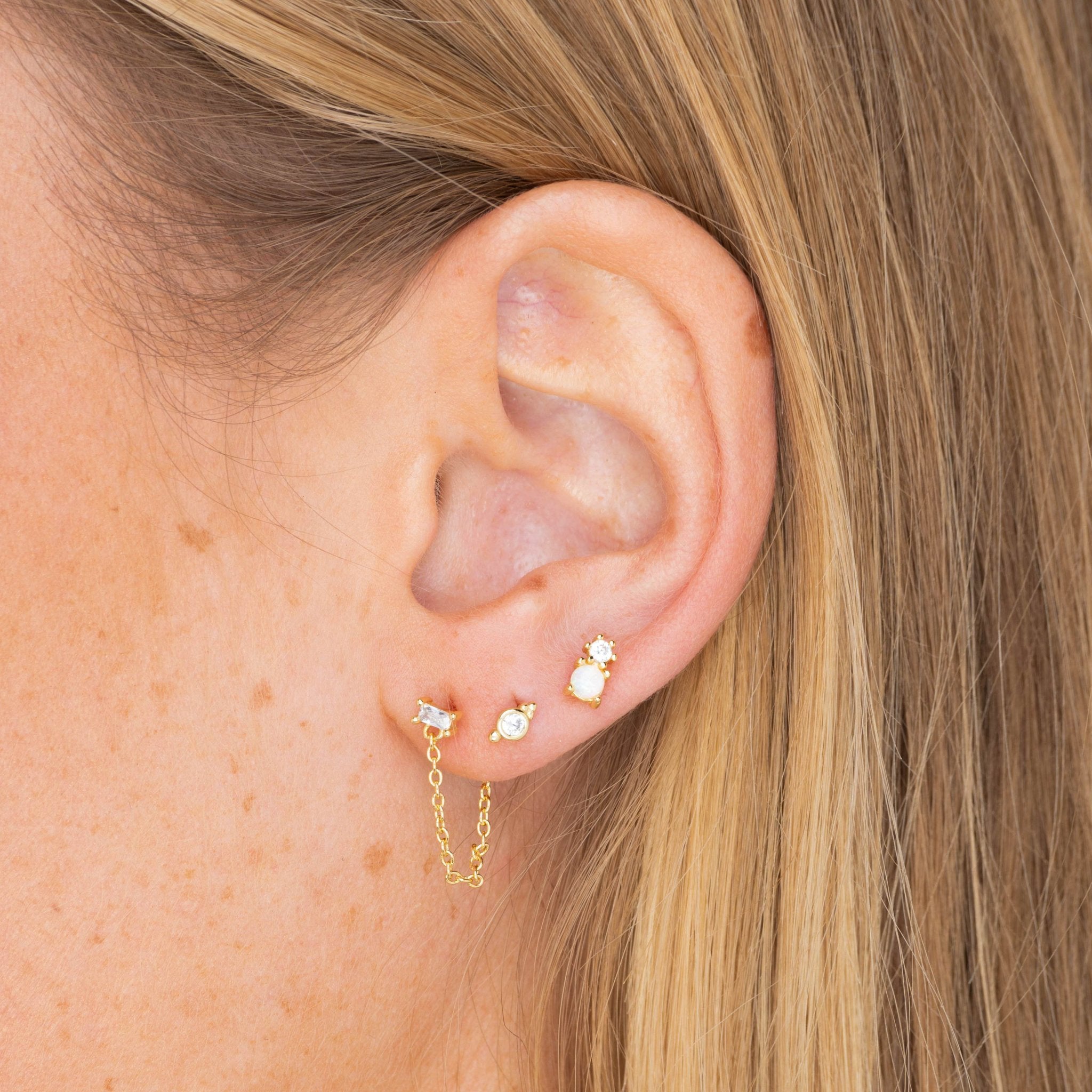 Opal Sapphire Stud Earrings - Camile & Stone