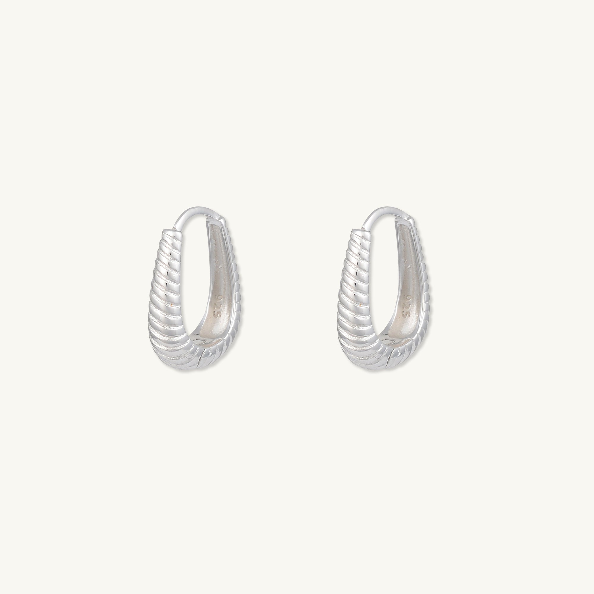 Oval Croissant Hoop Earrings - Camile & Stone