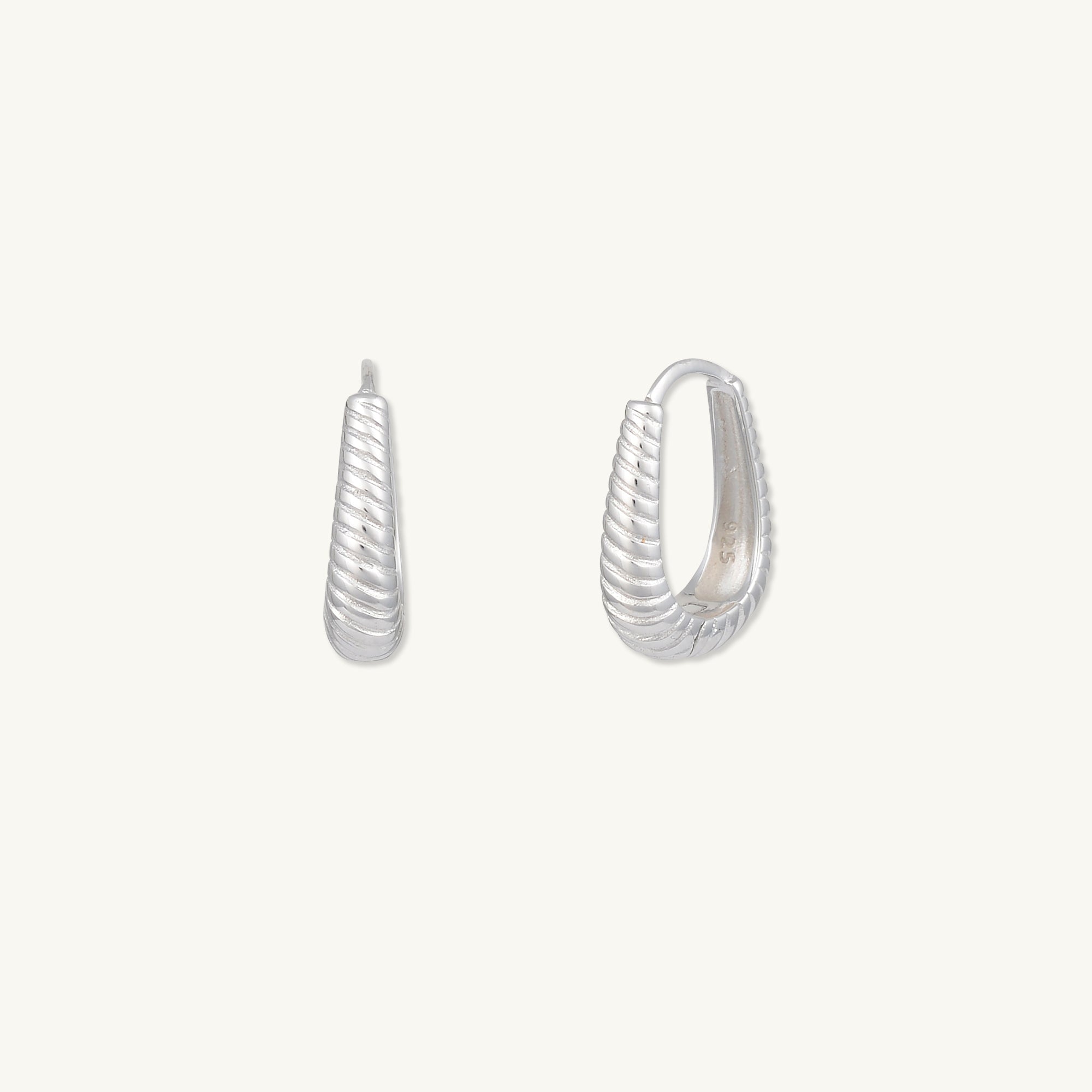 Oval Croissant Hoop Earrings - Camile & Stone