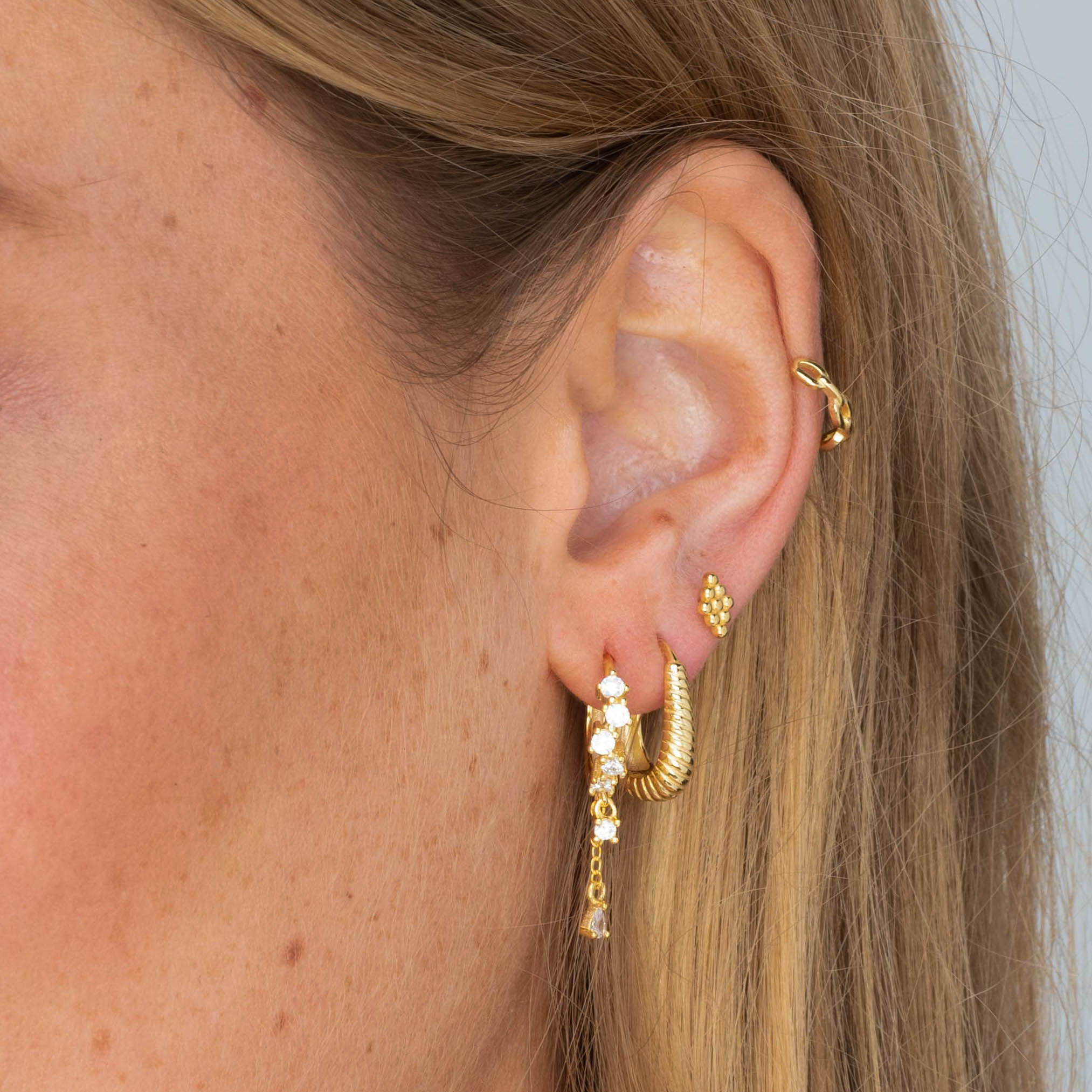 Oval Croissant Hoop Earrings - Camile & Stone