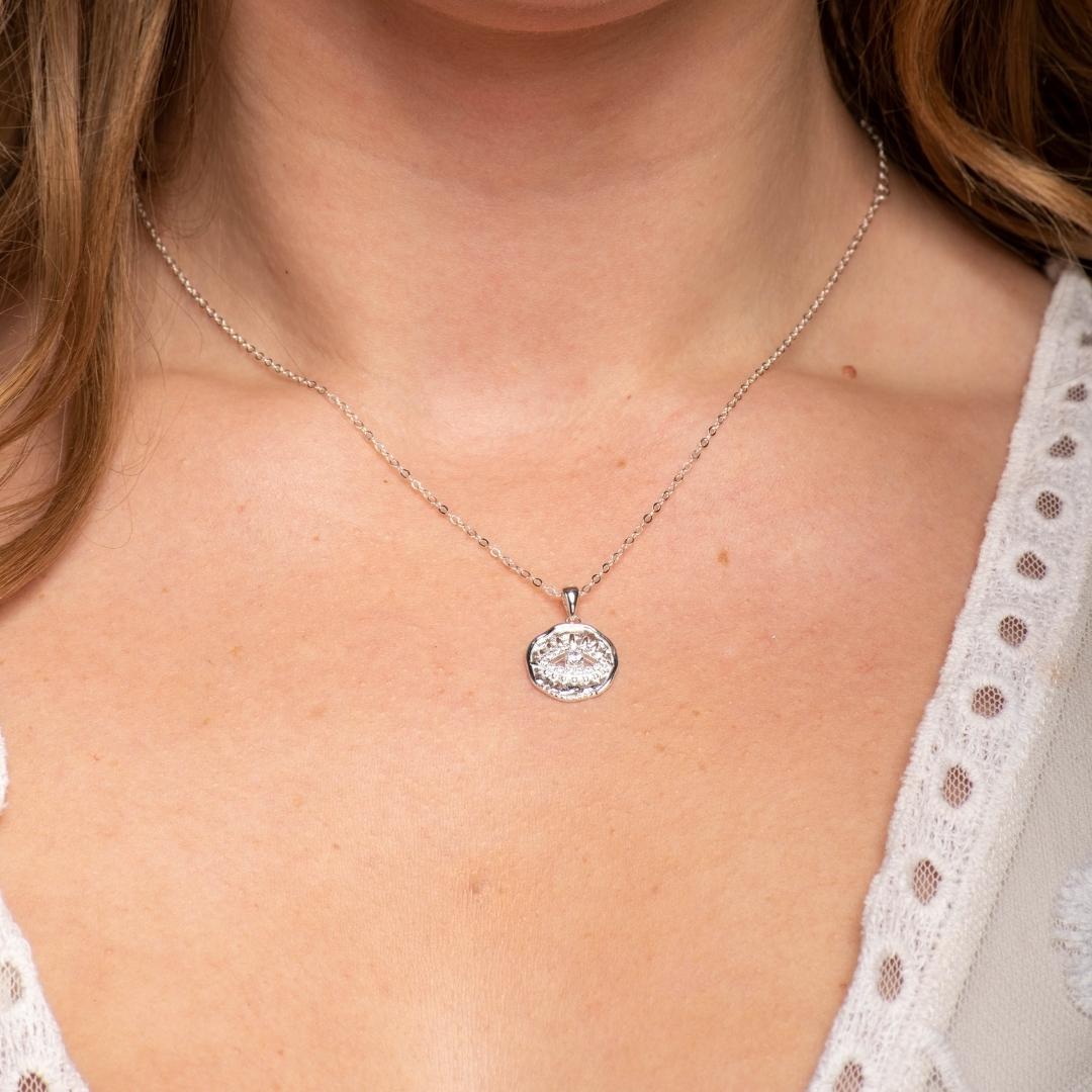 Pave Evil Eye Pendant Necklace - Camile & Stone