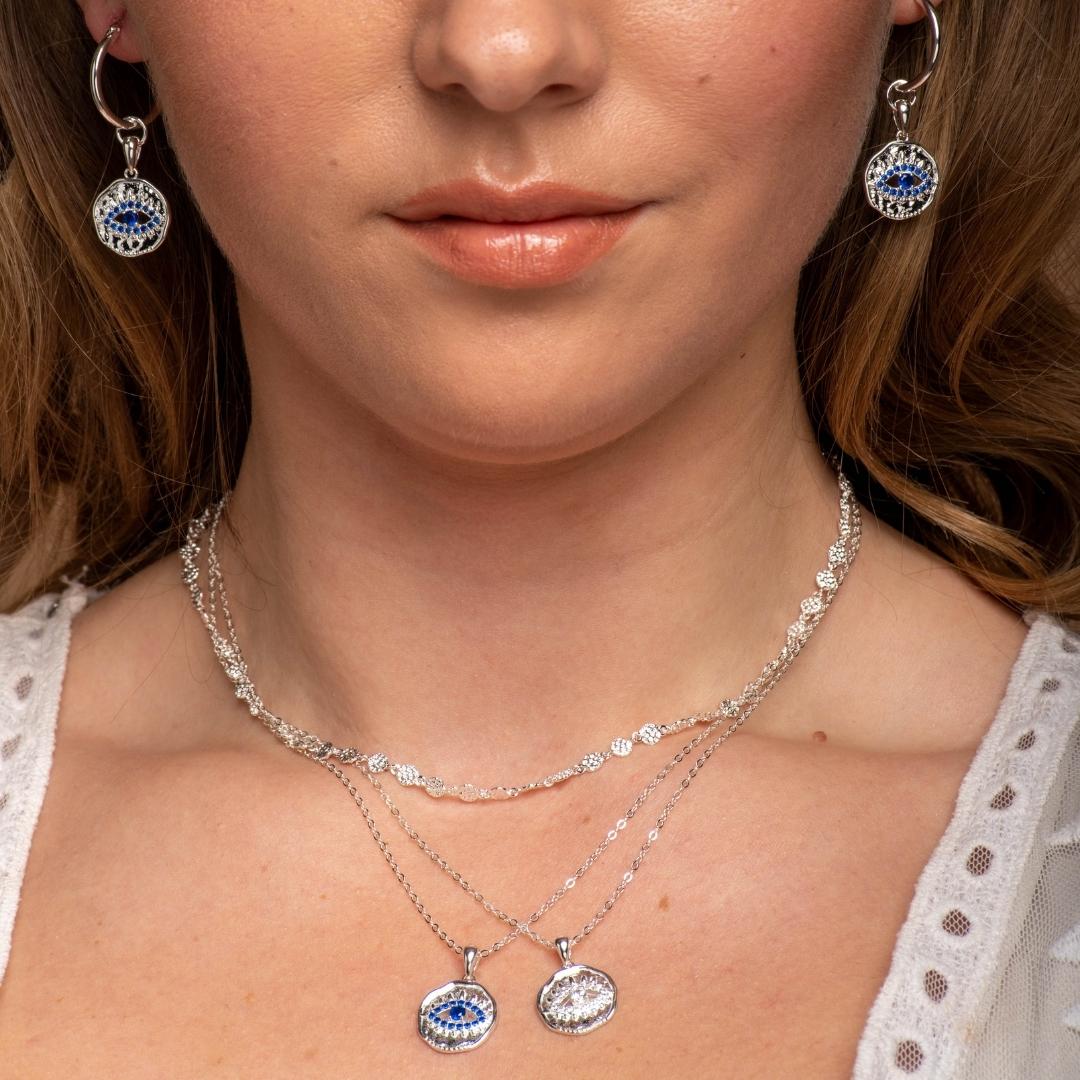 Pave Evil Eye Pendant Necklace - Camile & Stone