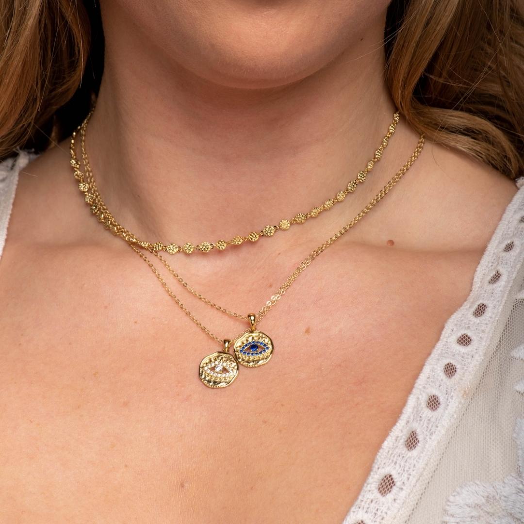 Pave Evil Eye Pendant Necklace - Camile & Stone