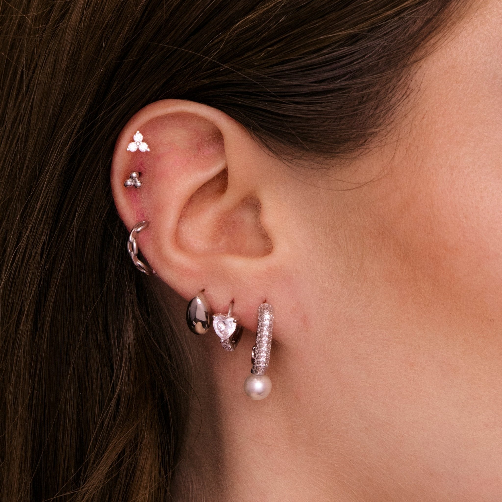 Pearl C Shaped Huggie Earrings - Camile & Stone