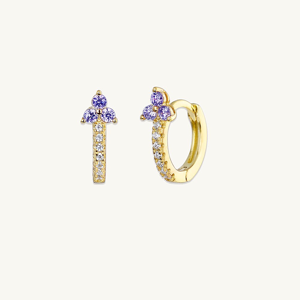 Purple Lotus Sapphire Hoop Earrings - Camile & Stone