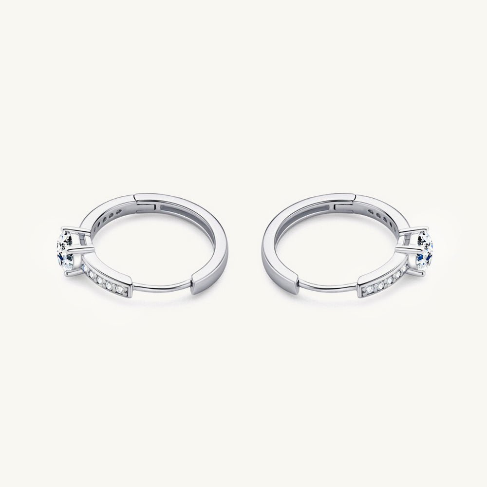 Round Cut Moissanite Hoop Huggie Earrings 0.5 Carat - Camile & Stone