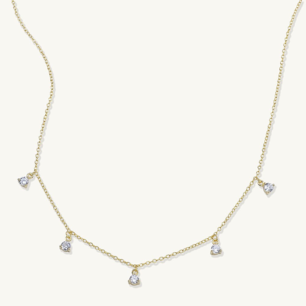 Sapphire Dangling Chain Necklace - Camile & Stone