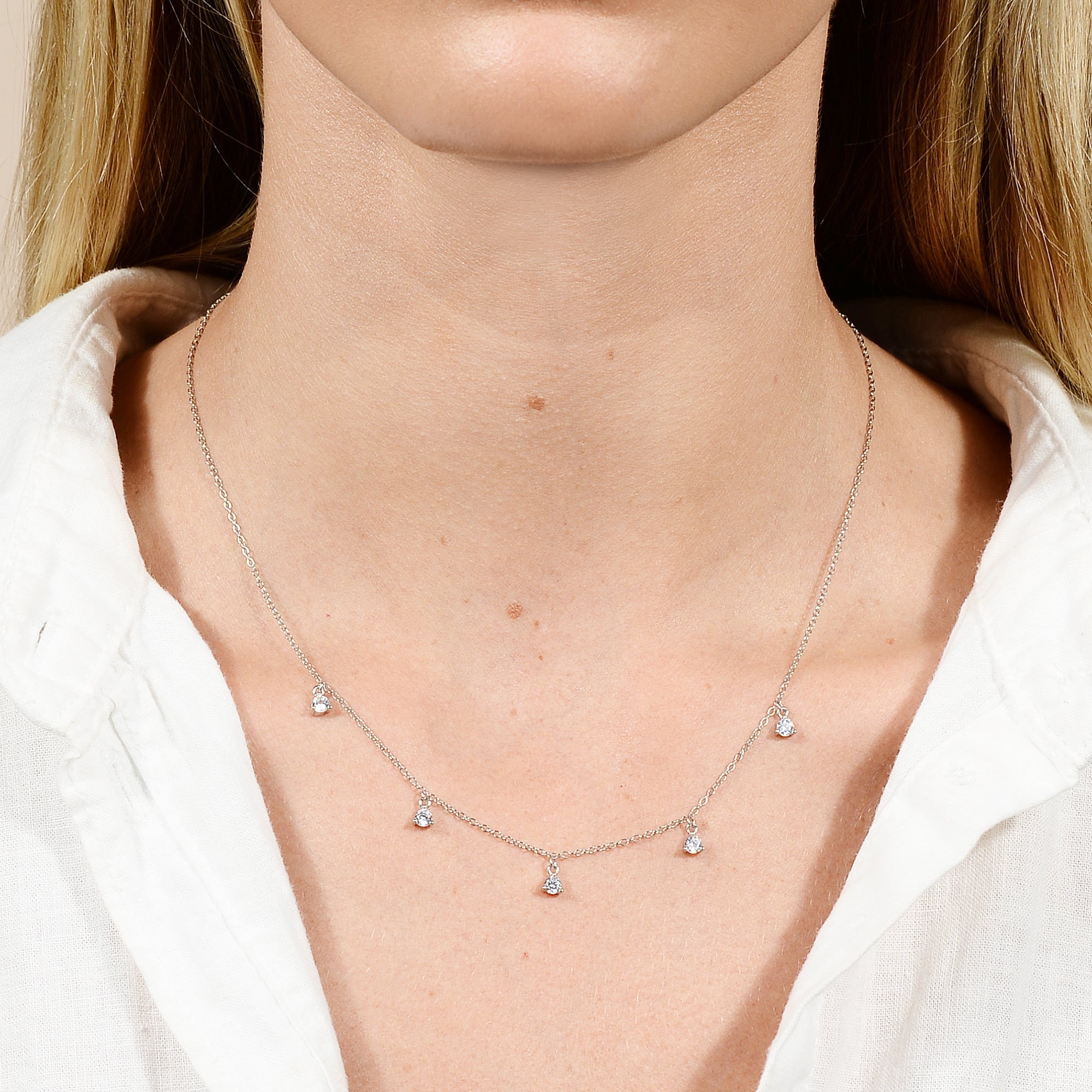 Sapphire Dangling Chain Necklace - Camile & Stone