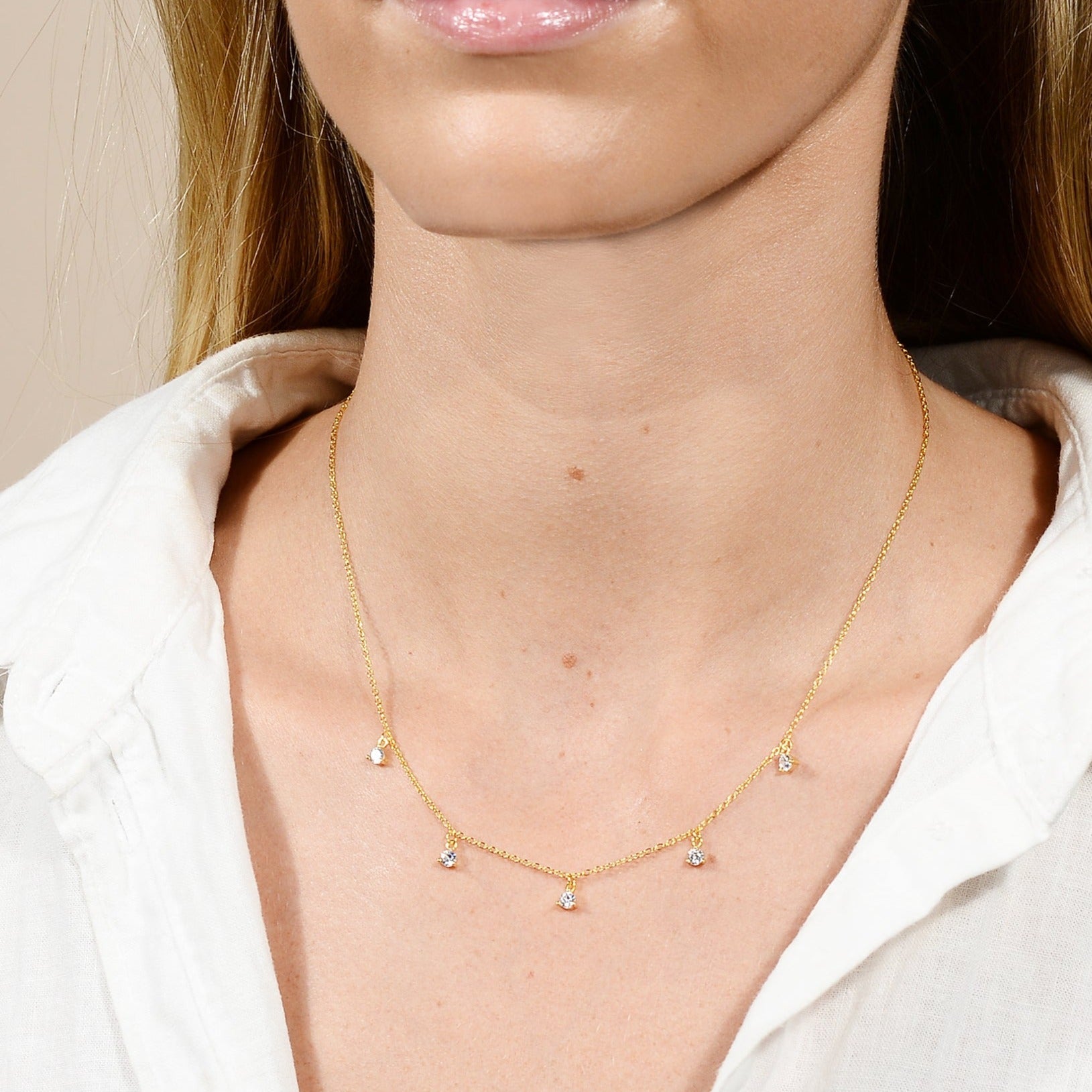 Sapphire Dangling Chain Necklace - Camile & Stone