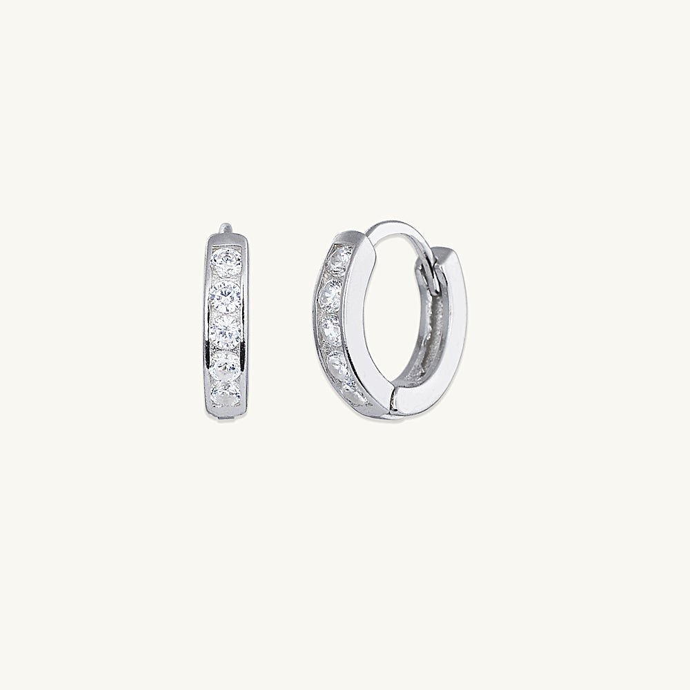 Sapphire Inlay Huggie Earrings - Camile & Stone