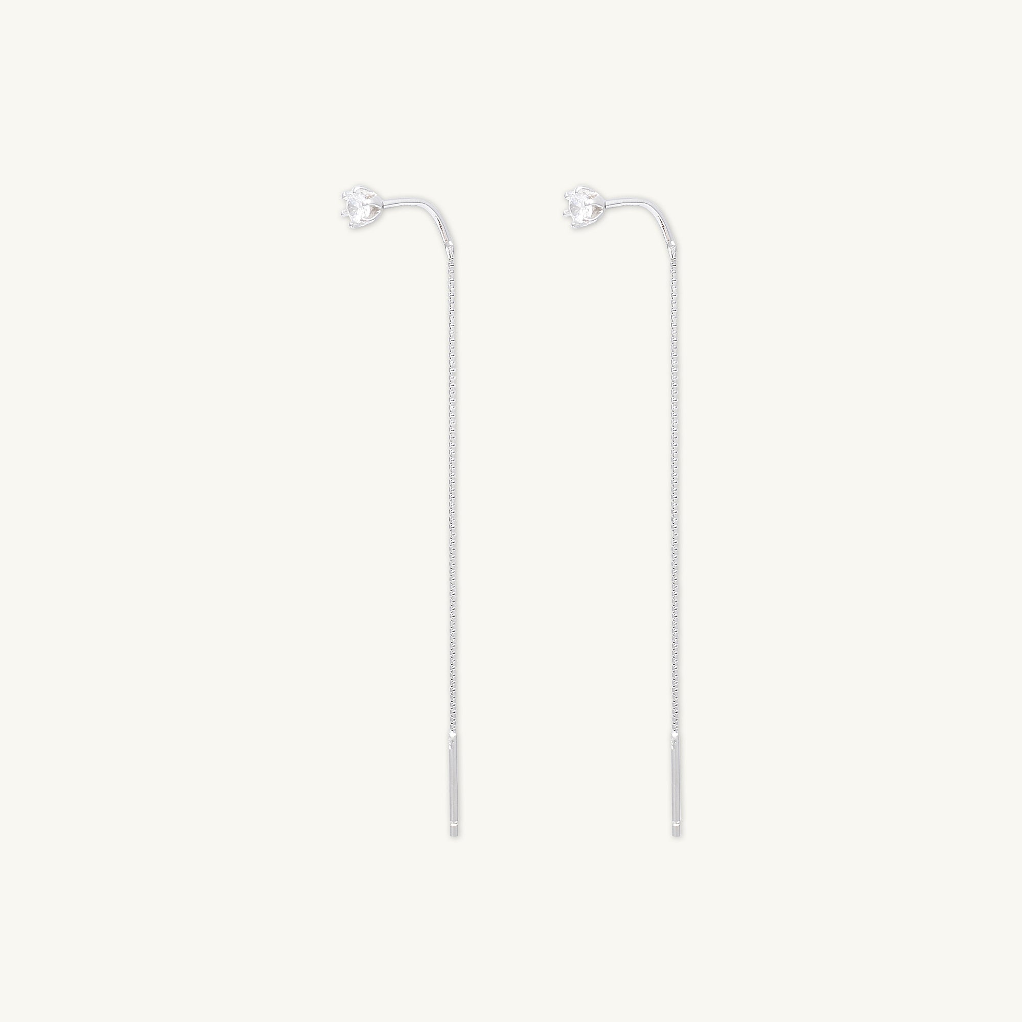 Sapphire Long Threader Earrings - Camile & Stone