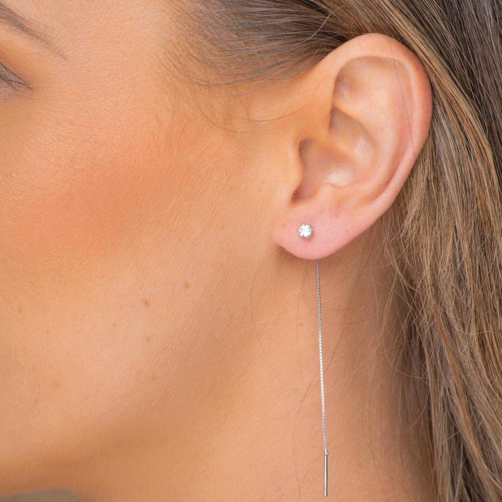 Sapphire Long Threader Earrings - Camile & Stone