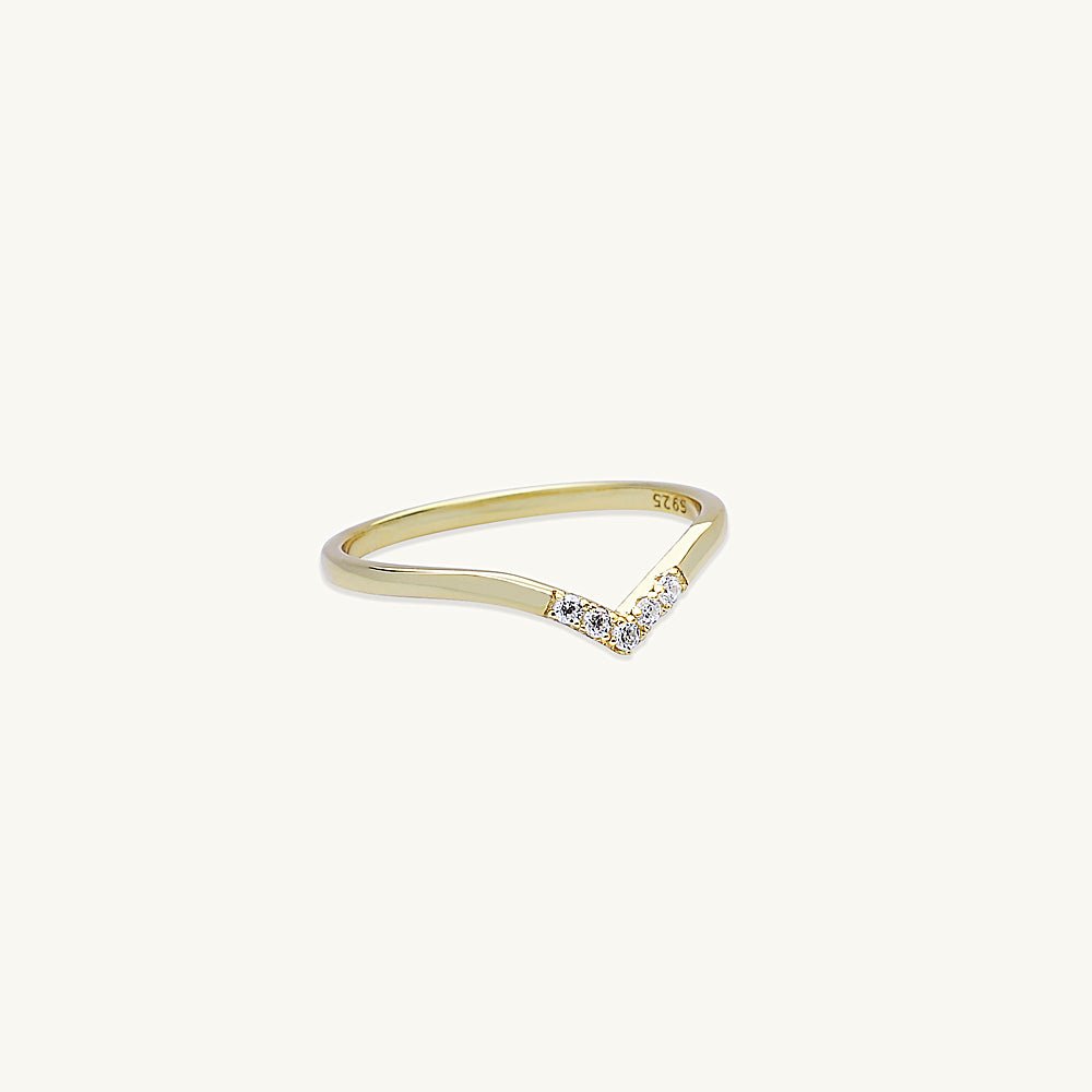 Sapphire V Band Stacking Ring - Camile & Stone