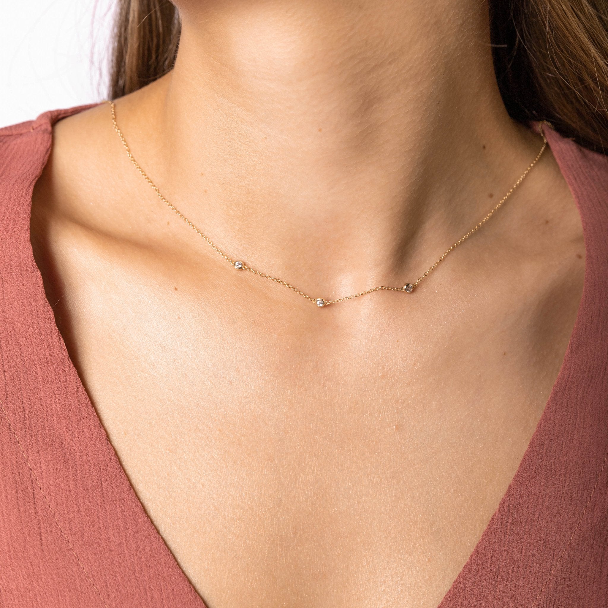 Satellite Sapphire Station Chain Necklace - Camile & Stone