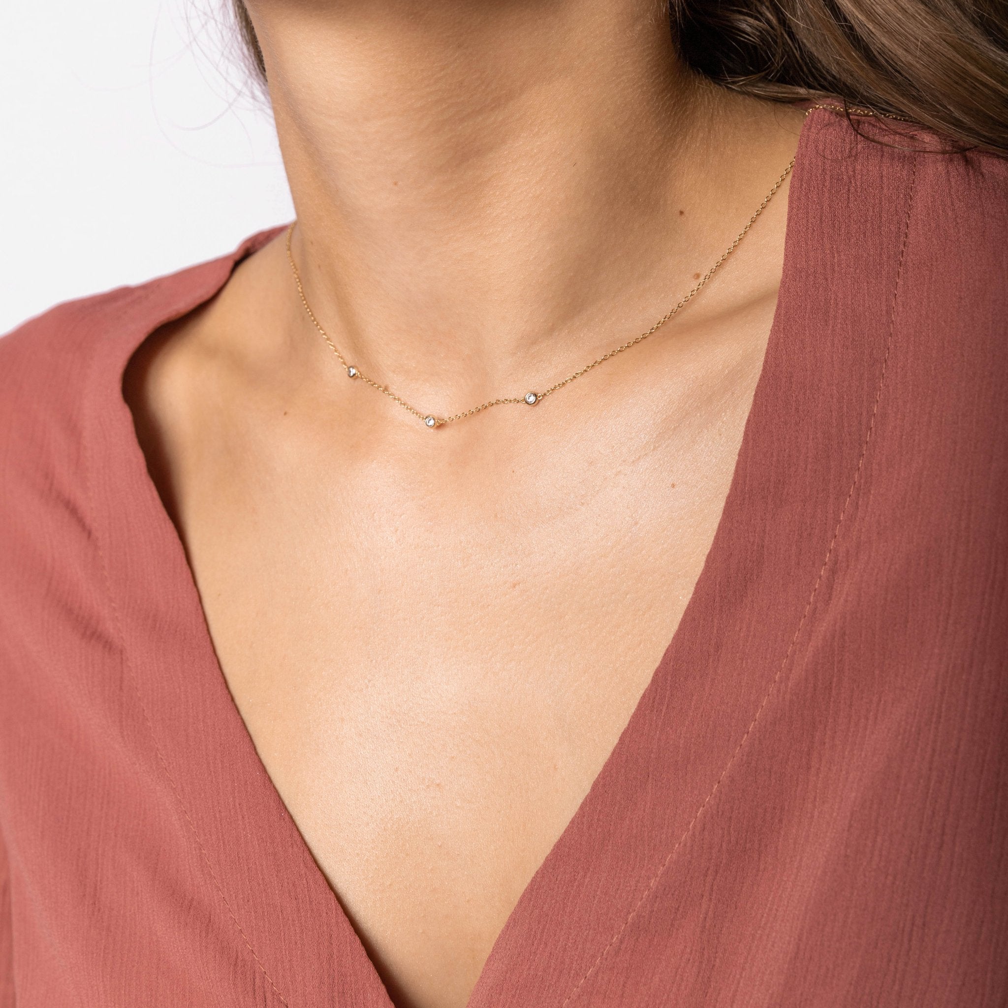 Satellite Sapphire Station Chain Necklace - Camile & Stone