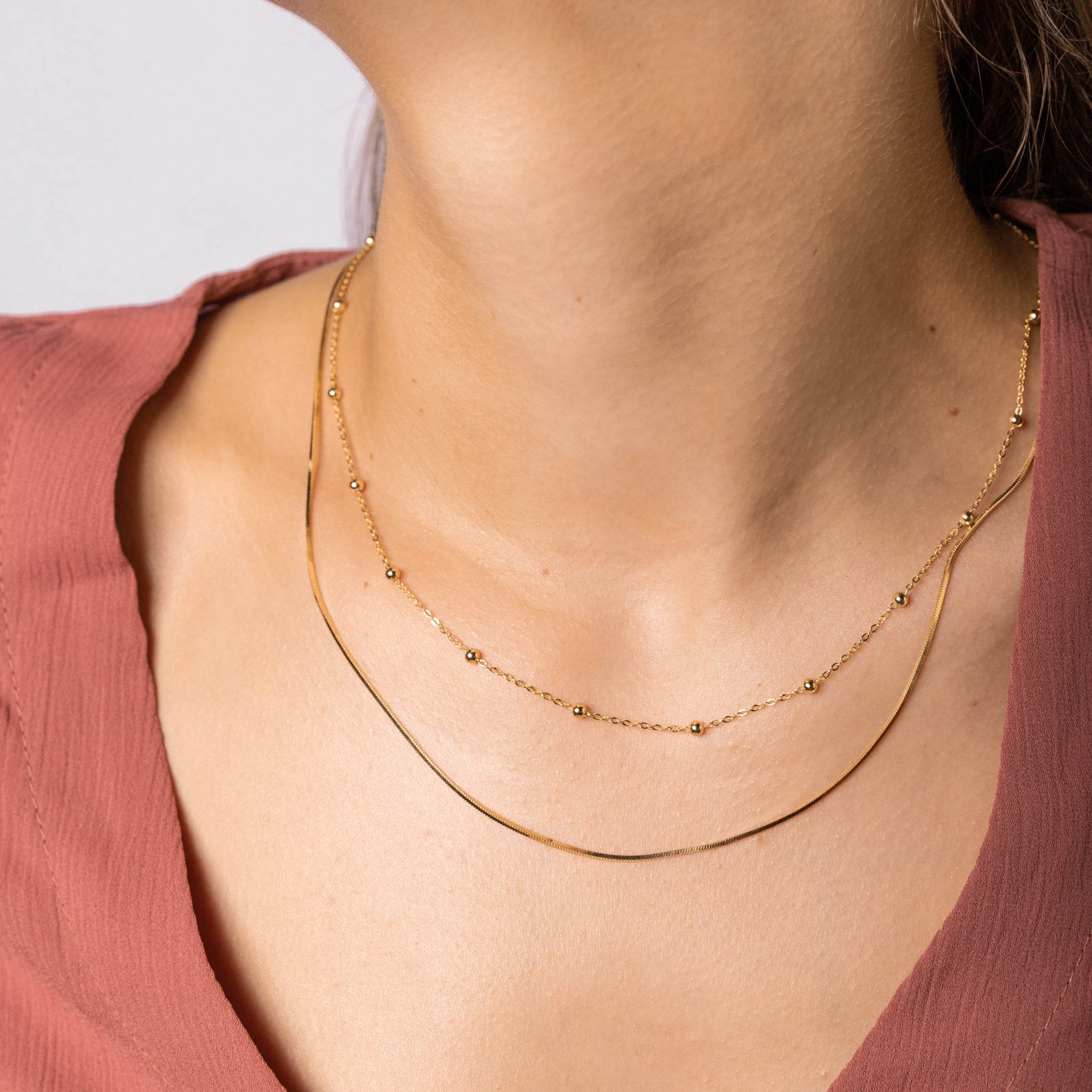 Snake and Satellite Layering Necklace - Camile & Stone