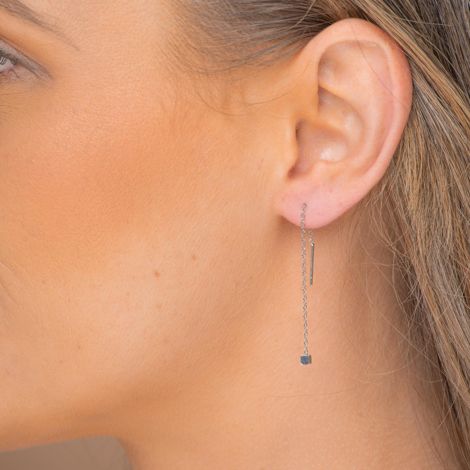 Square Threader Chain Earrings - Camile & Stone