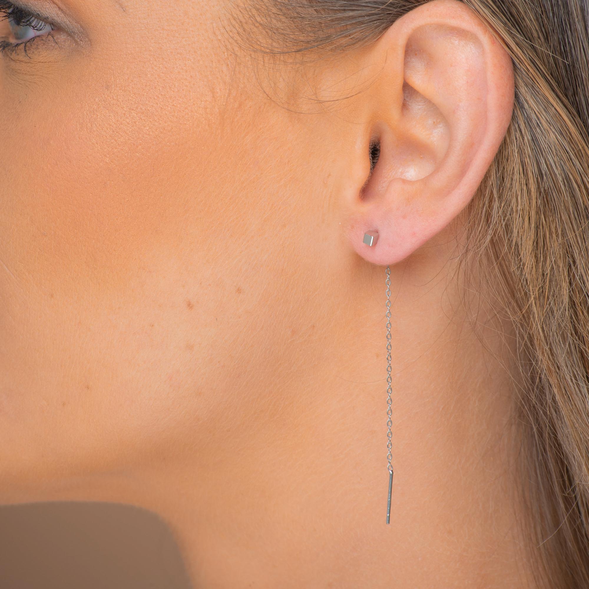 Square Threader Chain Earrings - Camile & Stone