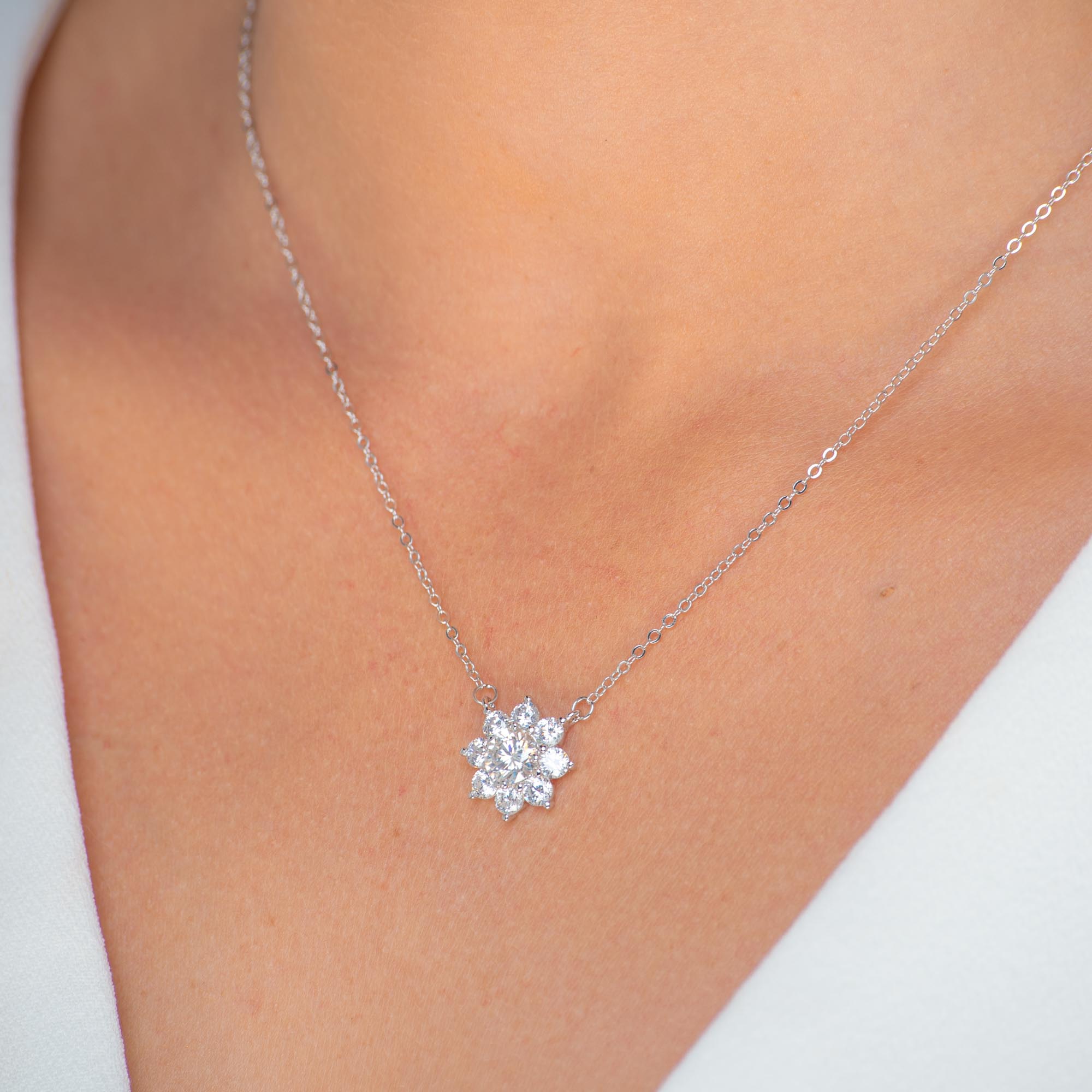 Sunflower Solitaire Moissanite Necklace 1 Carat - Camile & Stone