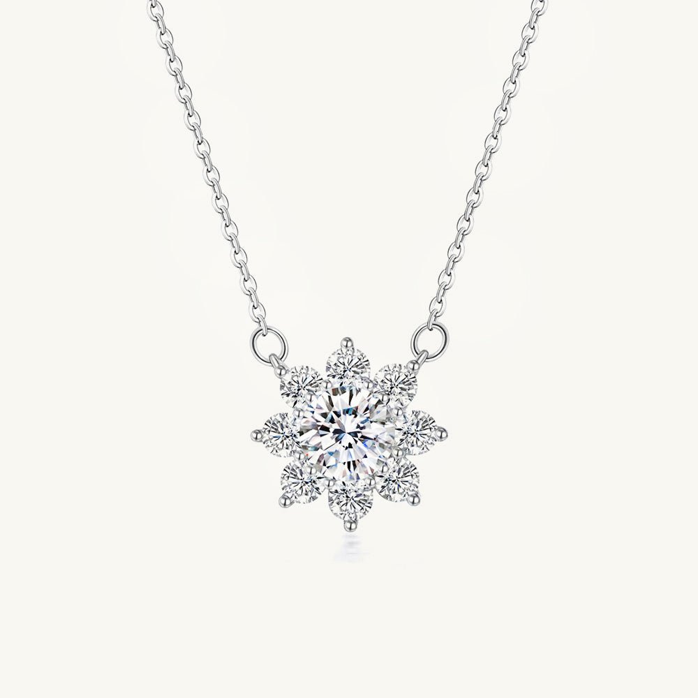 Sunflower Solitaire Moissanite Necklace 1 Carat - Camile & Stone