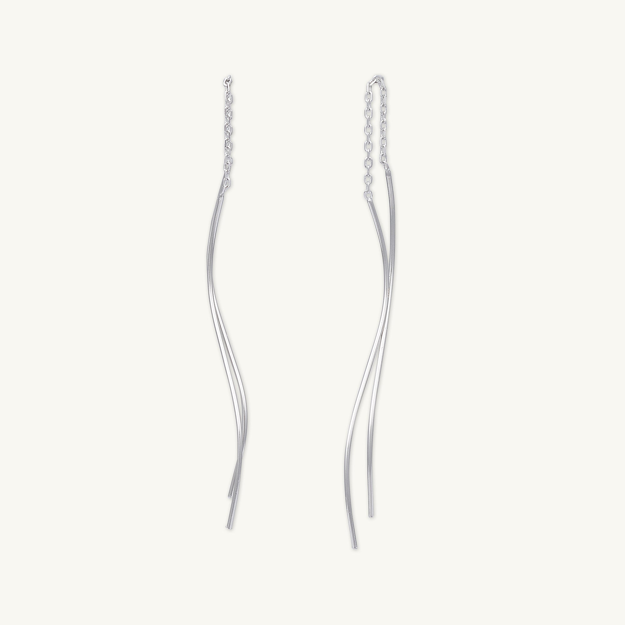 Swirl Threader Chain Earrings - Camile & Stone