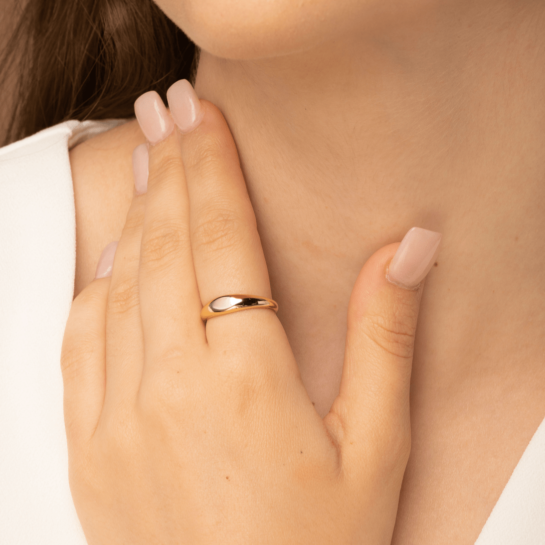 Thin Dome Signet Ring - Camile & Stone