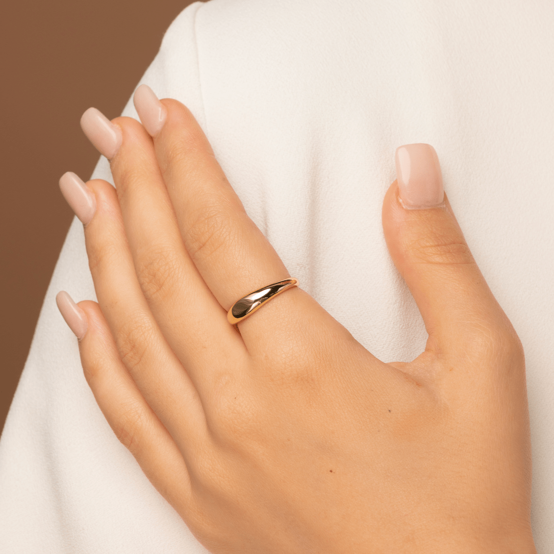 Thin Dome Signet Ring - Camile & Stone