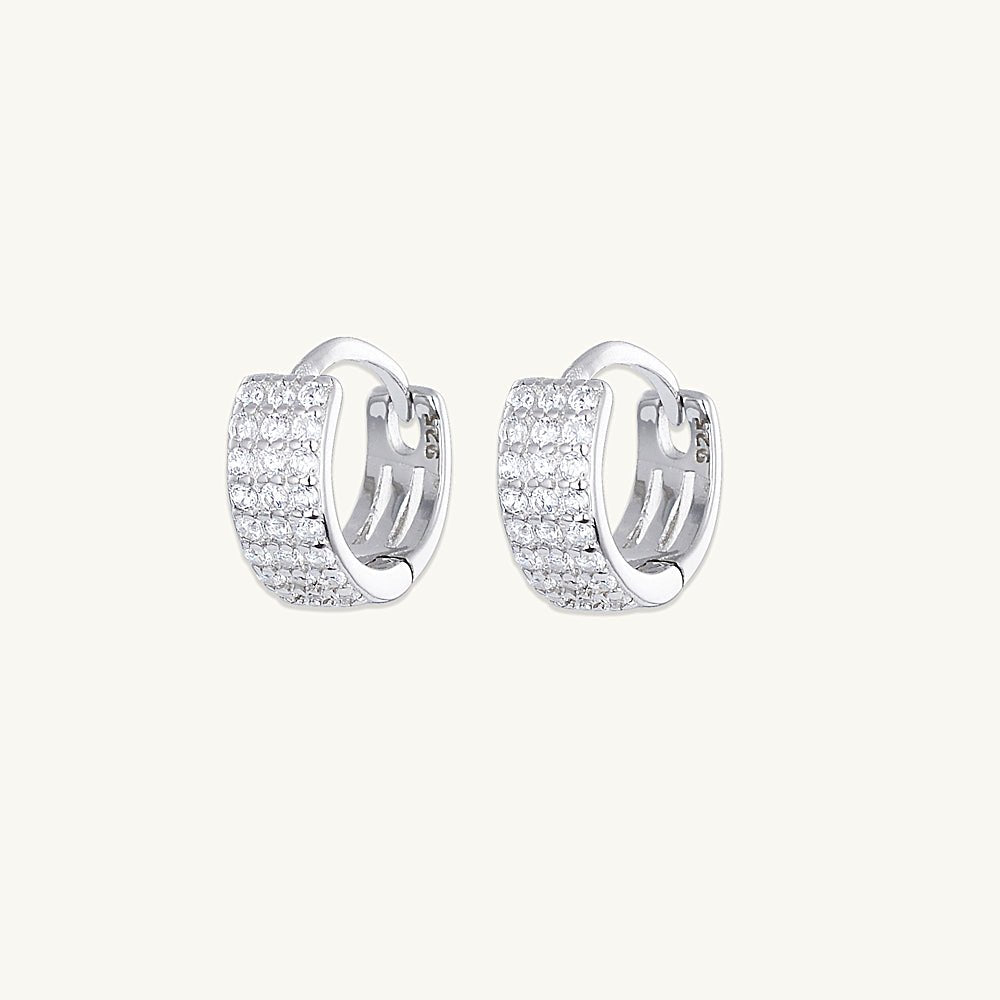 Triple Sapphire Pave Huggies - Camile & Stone