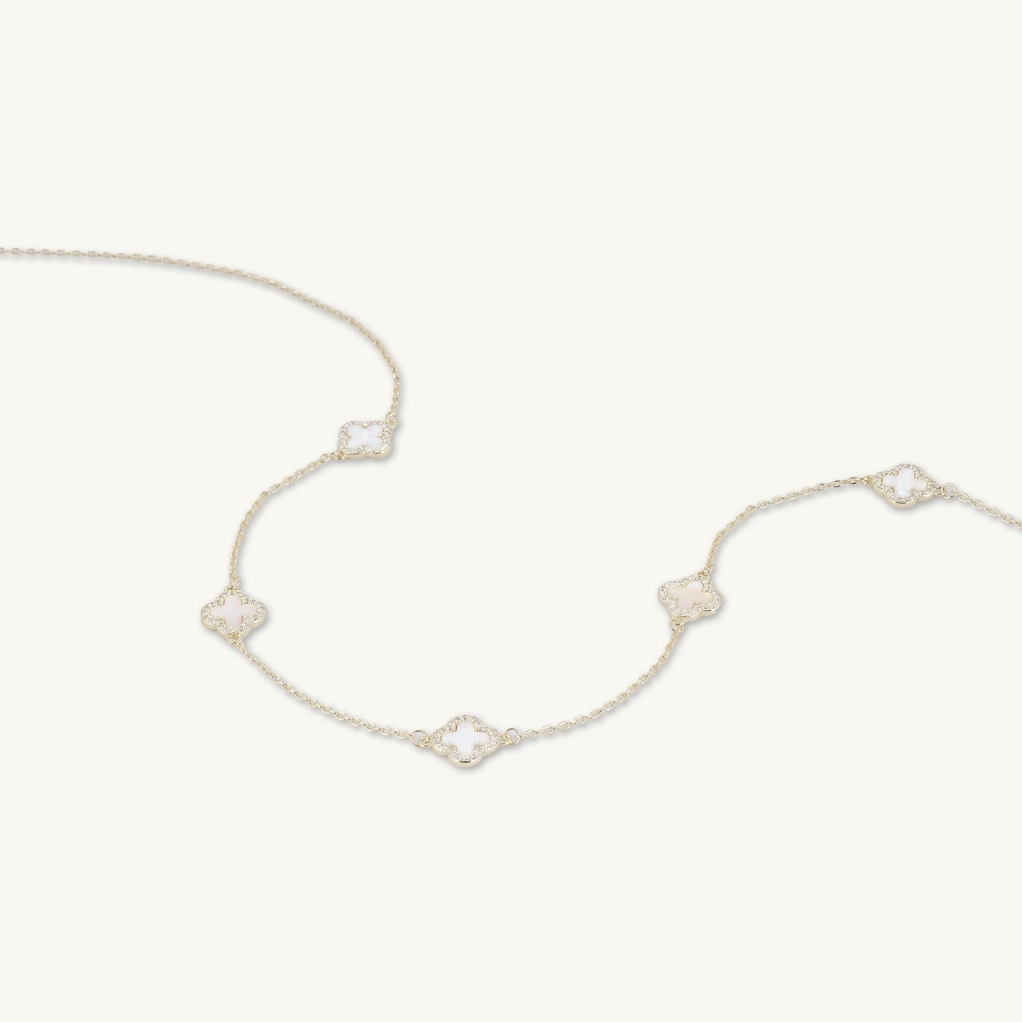 5 Clover Station MOP Sapphire Necklace - Camile & Stone