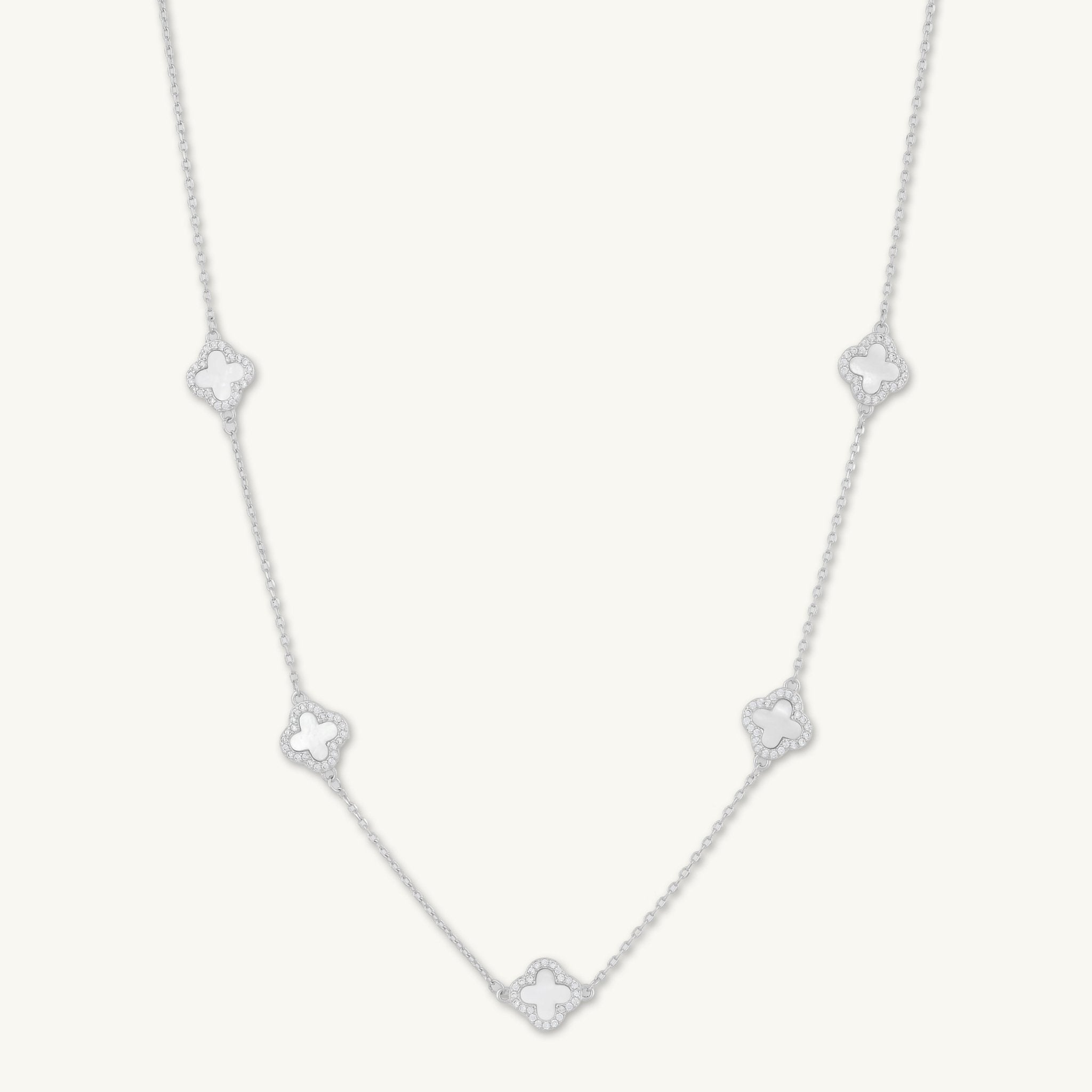 5 Clover Station MOP Sapphire Necklace - Camile & Stone