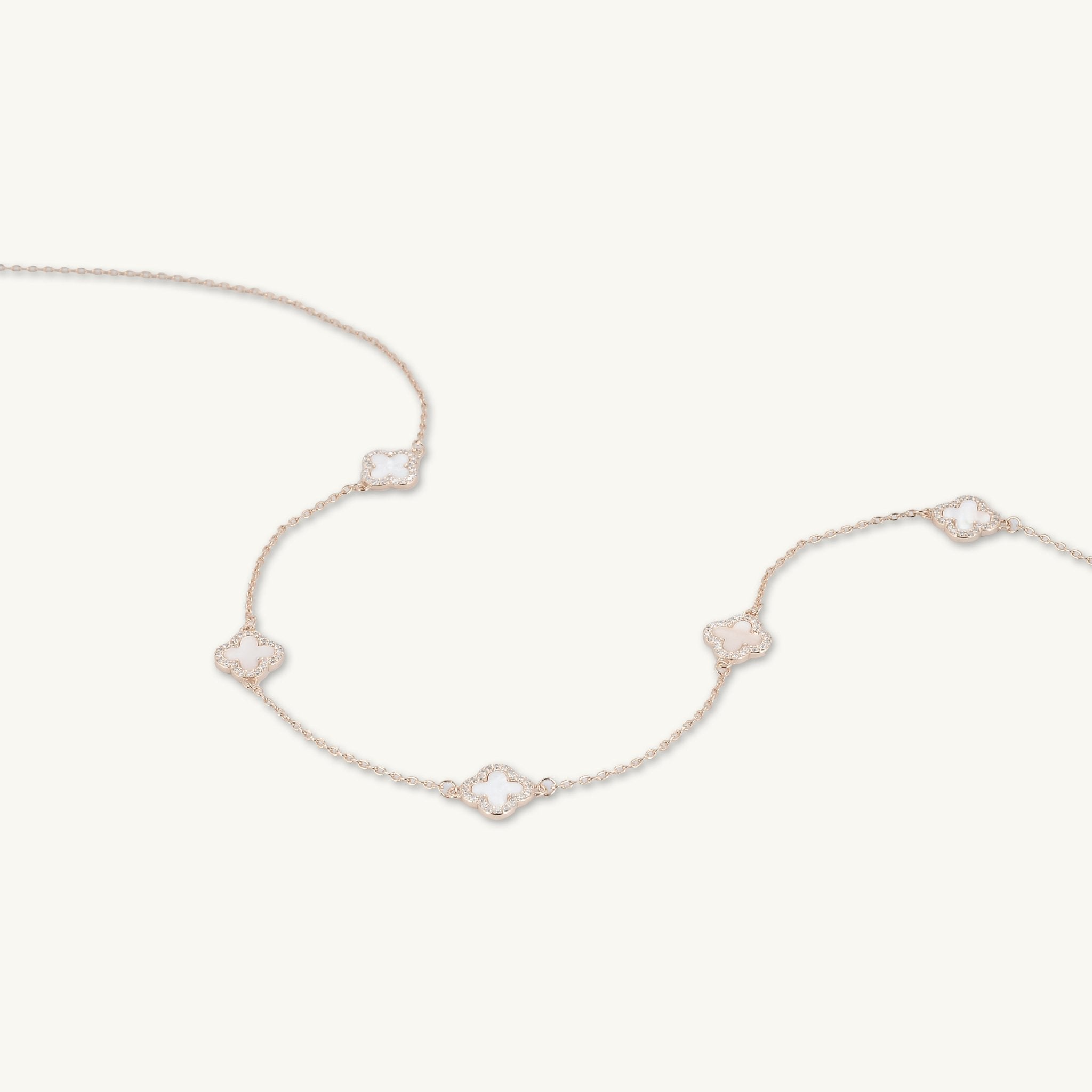 5 Clover Station MOP Sapphire Necklace - Camile & Stone