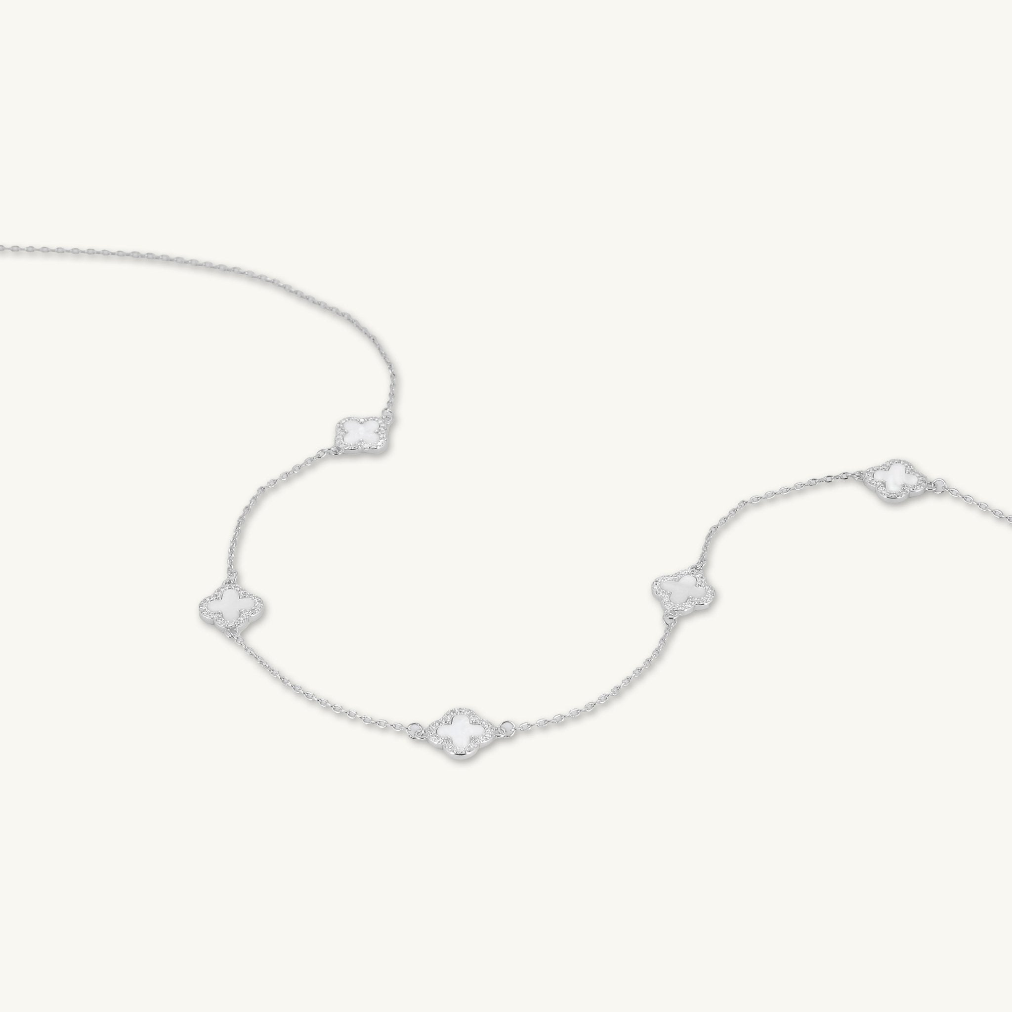 5 Clover Station MOP Sapphire Necklace - Camile & Stone