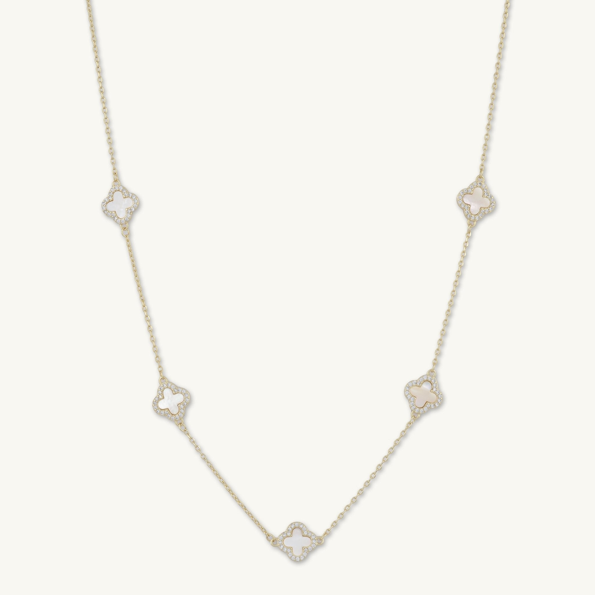 5 Clover Station MOP Sapphire Necklace - Camile & Stone