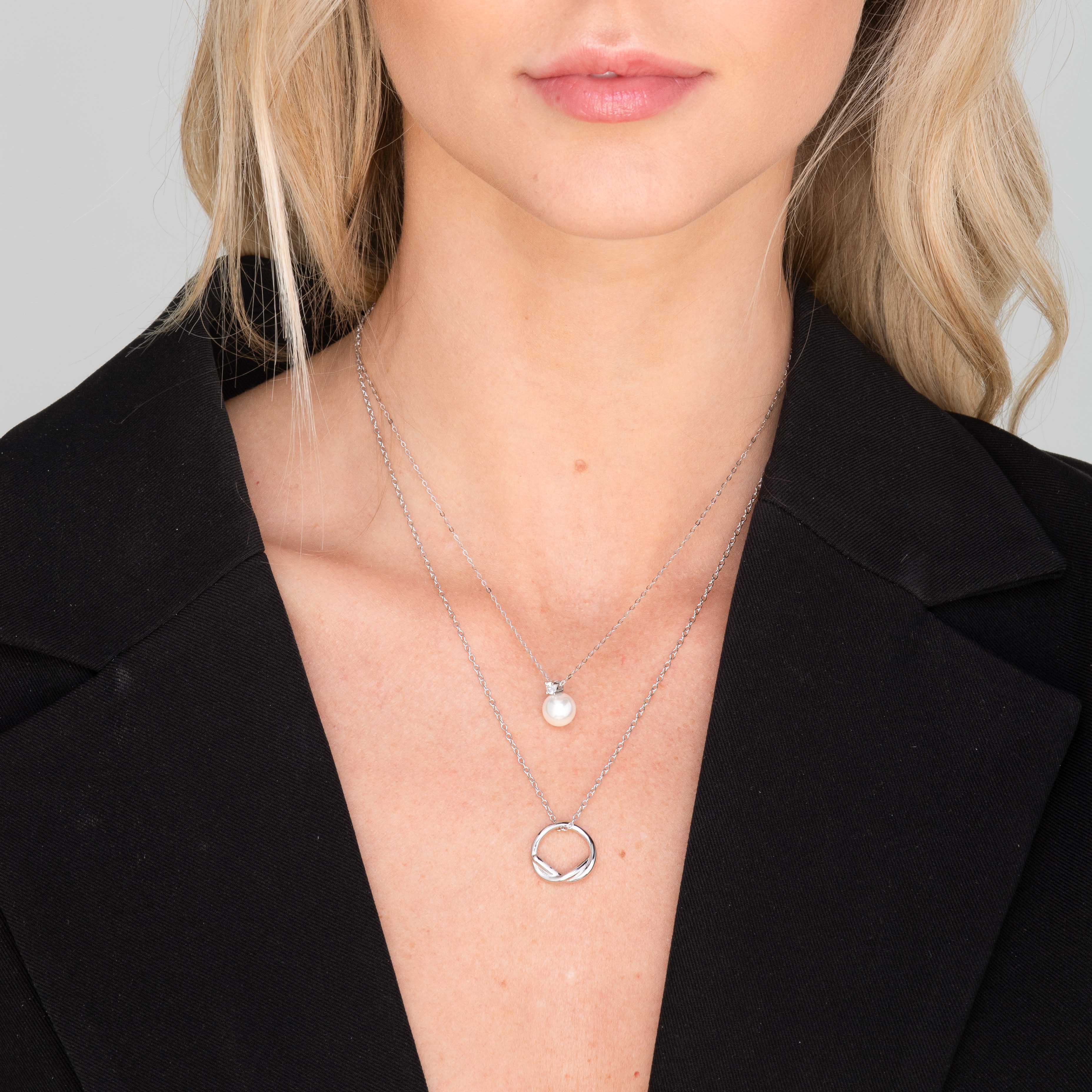 Pearl Solitaire Moissanite Necklace