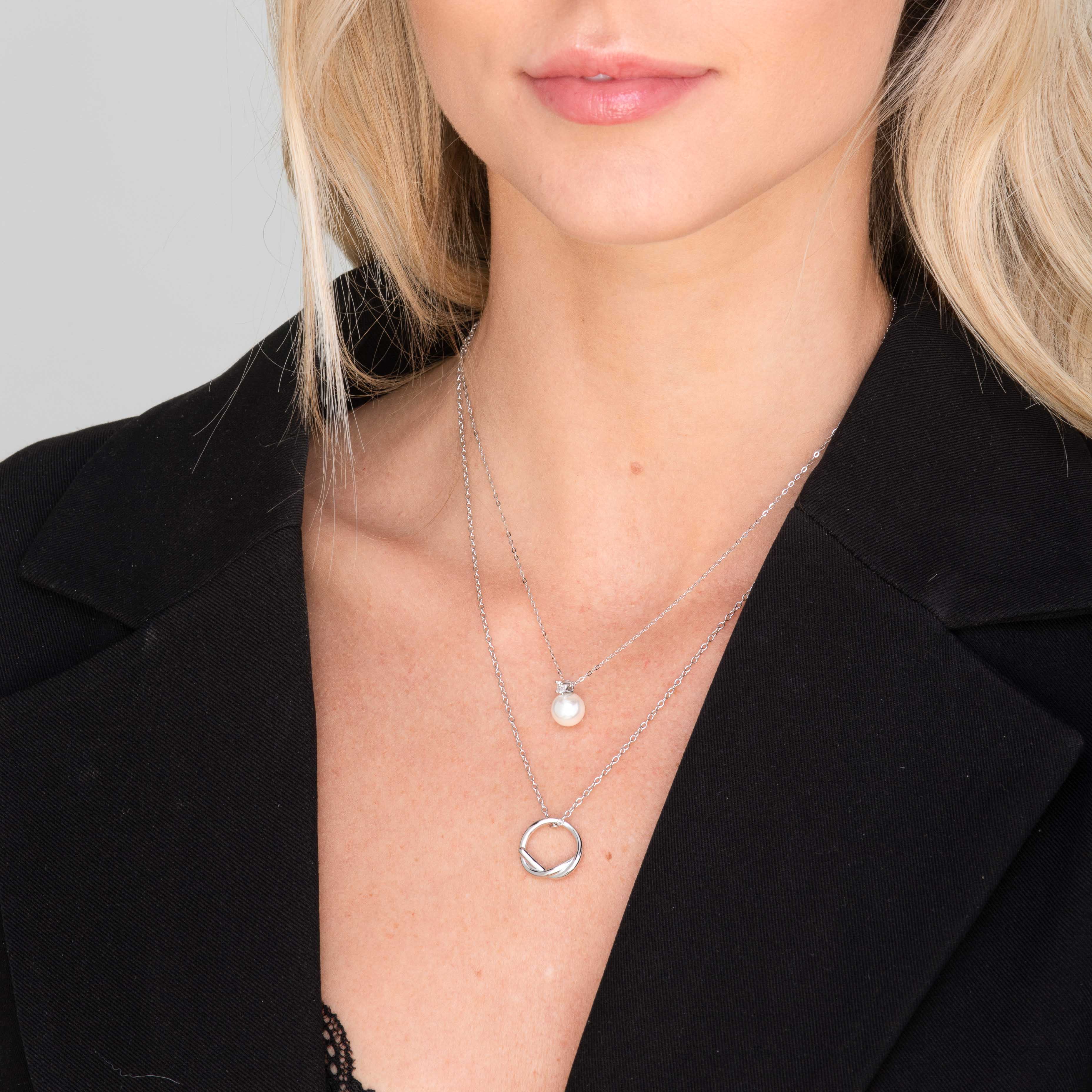 Pearl Solitaire Moissanite Necklace