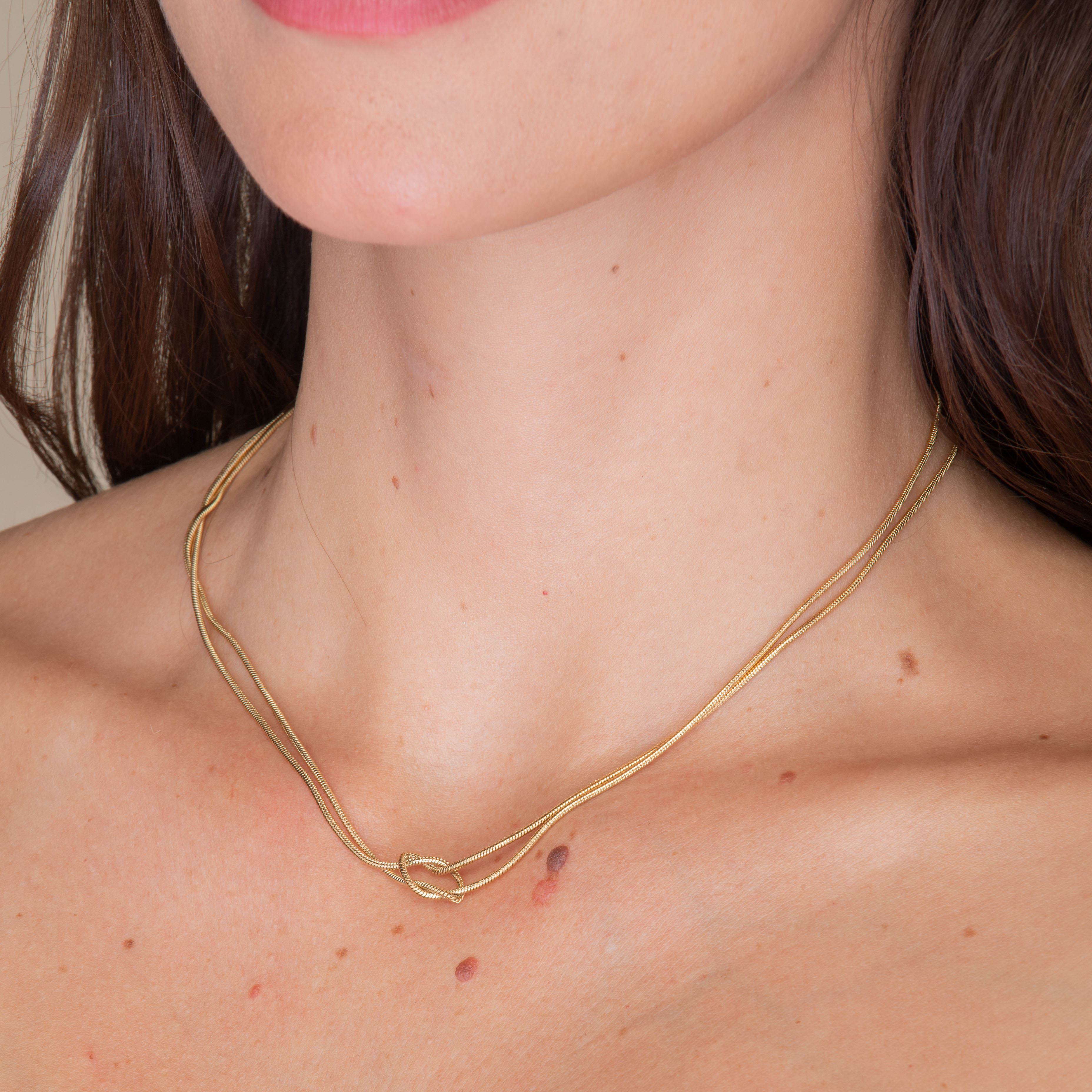 Love Knot Snake Chain Necklace