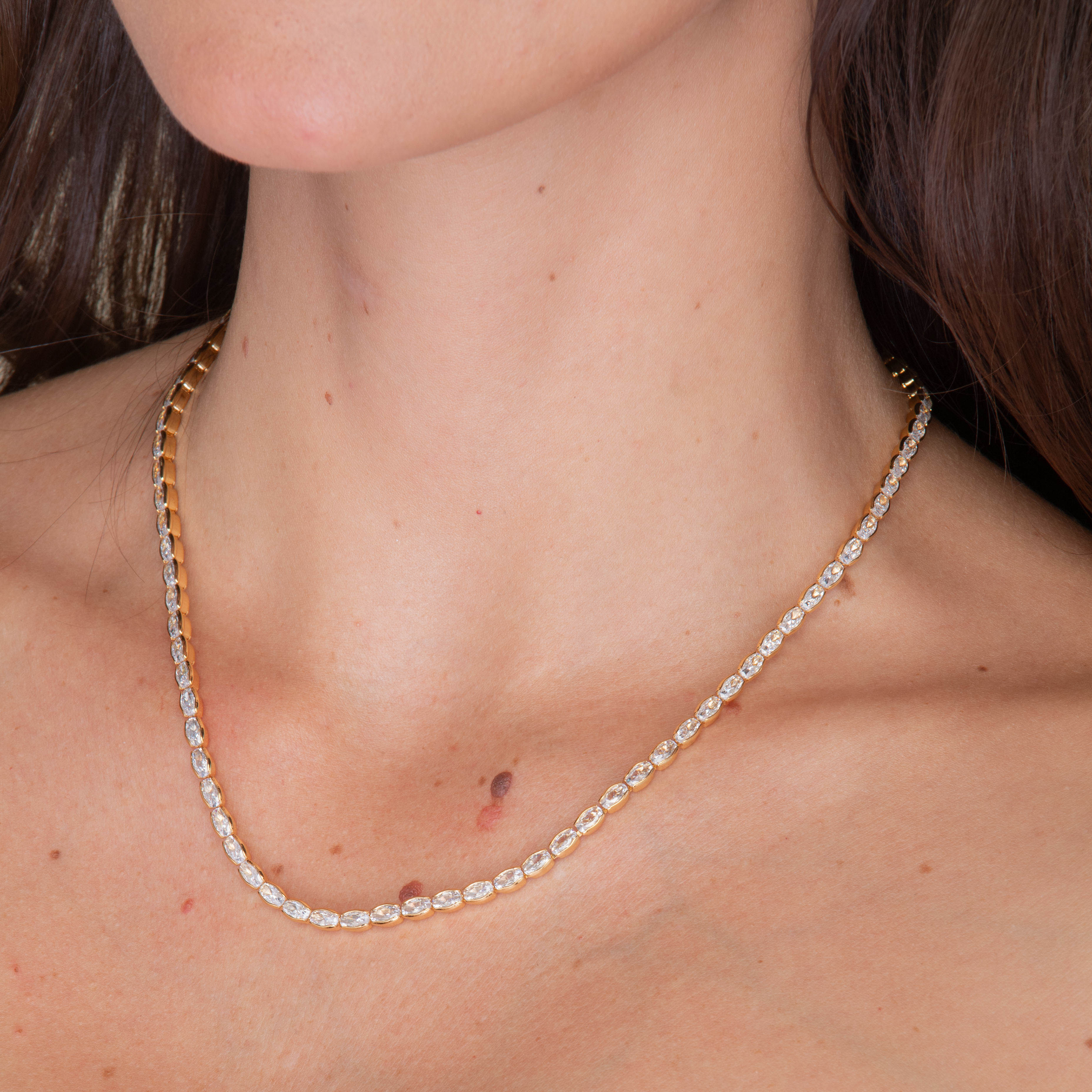 Marquise Tennis Zirconia Necklace