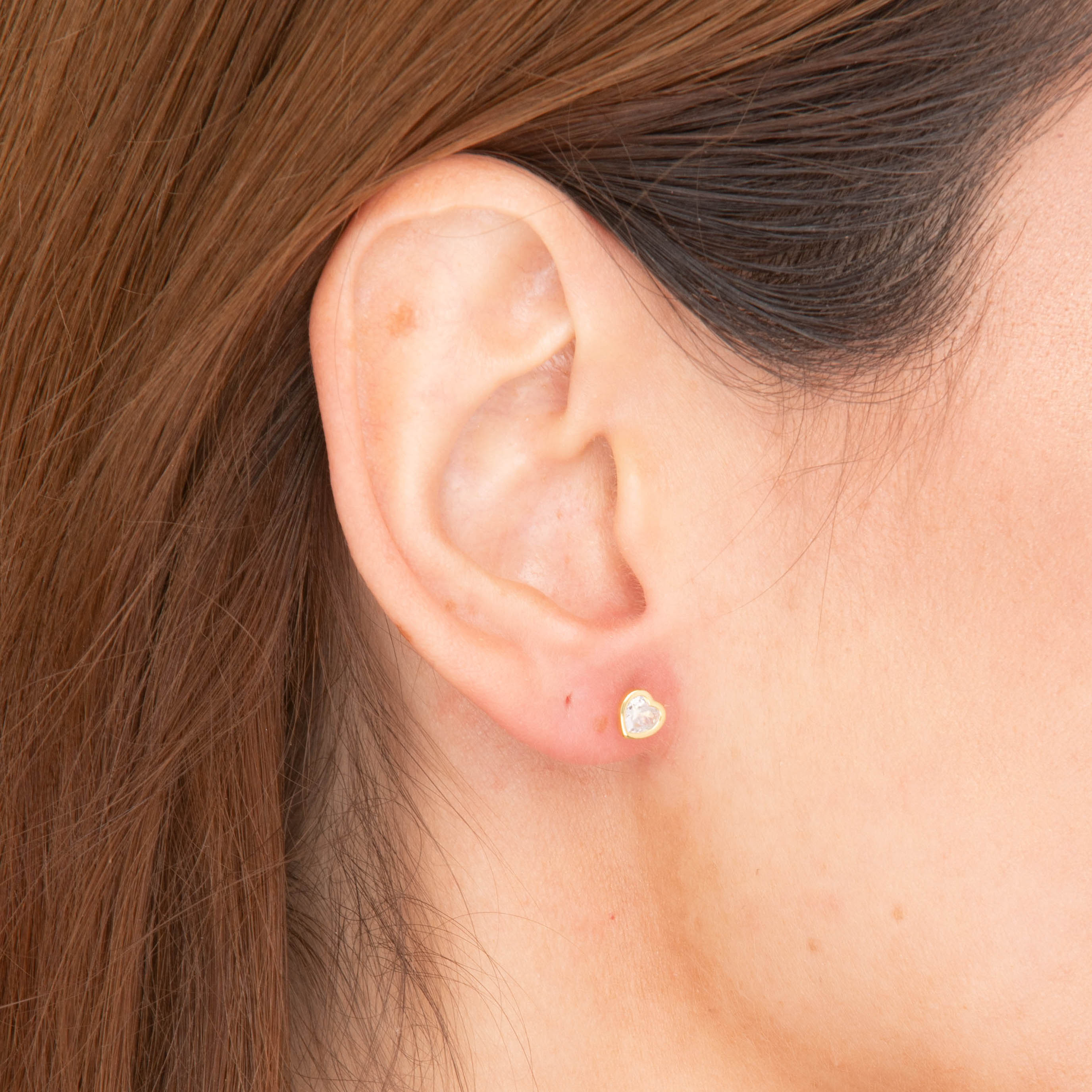 Heart Sapphire Stud Earrings